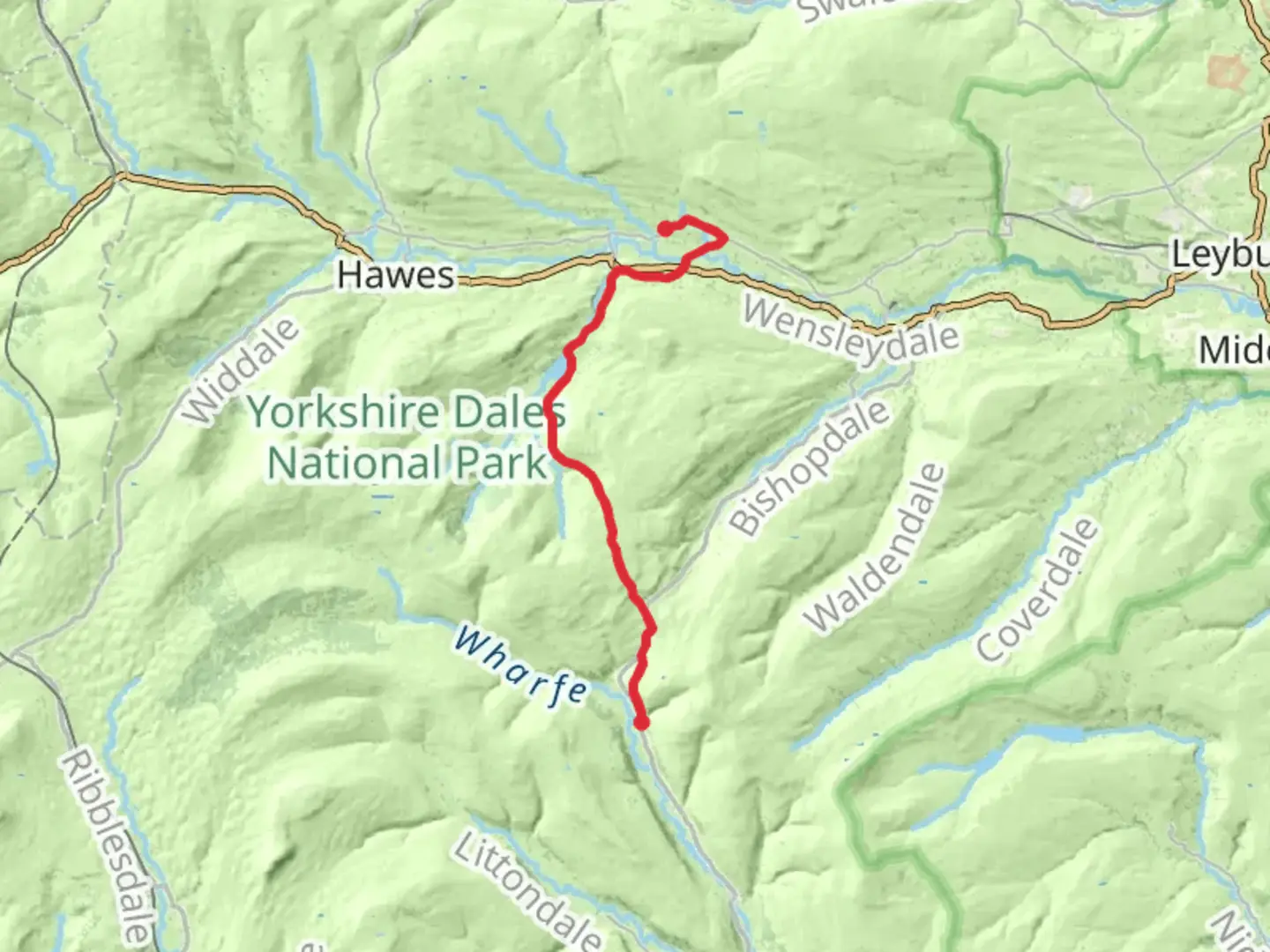 An image depicting the trail Buckden to Askrigg Walk and its surrounding area.