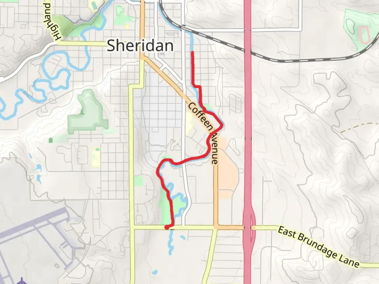 An image depicting the trail Little Goose Creek and Water Street Path and its surrounding area.