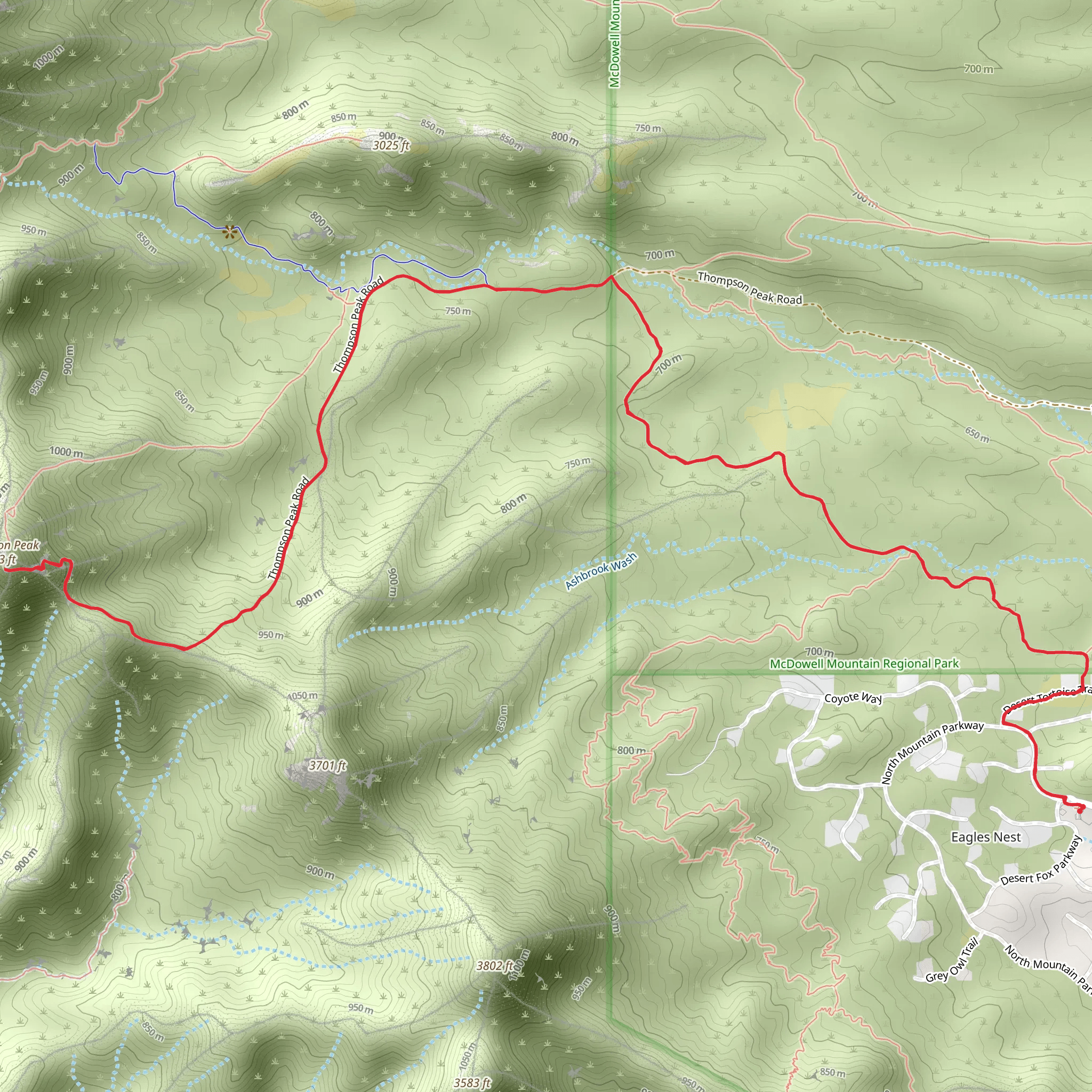 Thompson Peak via Dixie Mine Trail mobile static map
