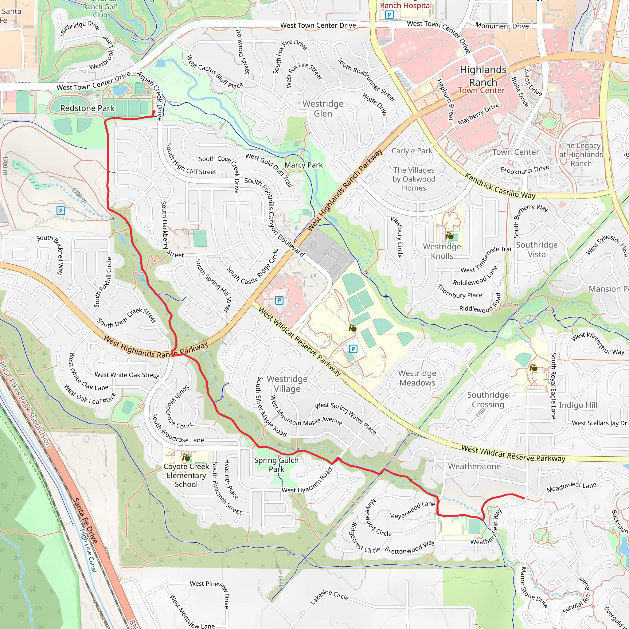 Spring Gulch Trail mobile static map