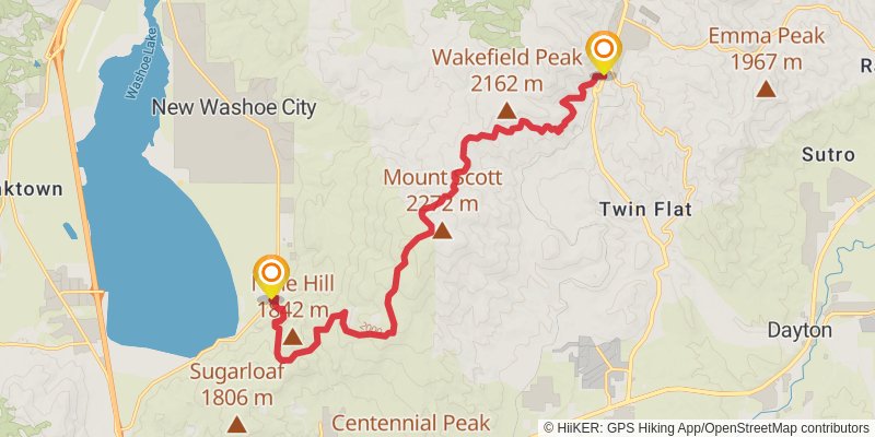 American Discovery Trail - Nevada stage 39 Map