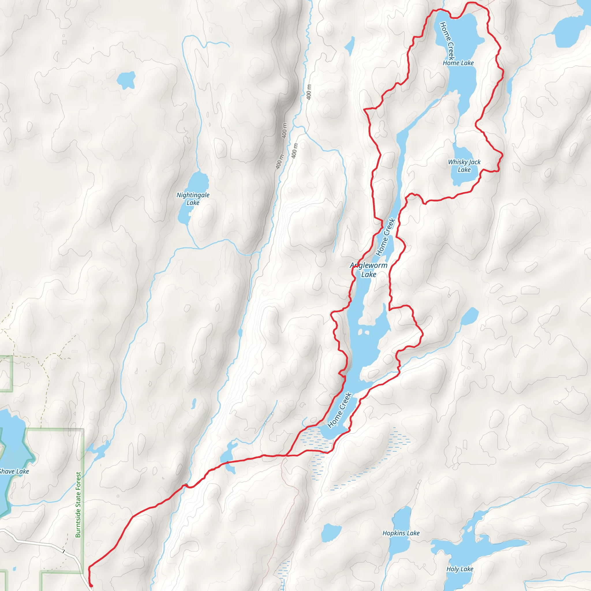 Angleworm Trail mobile static map
