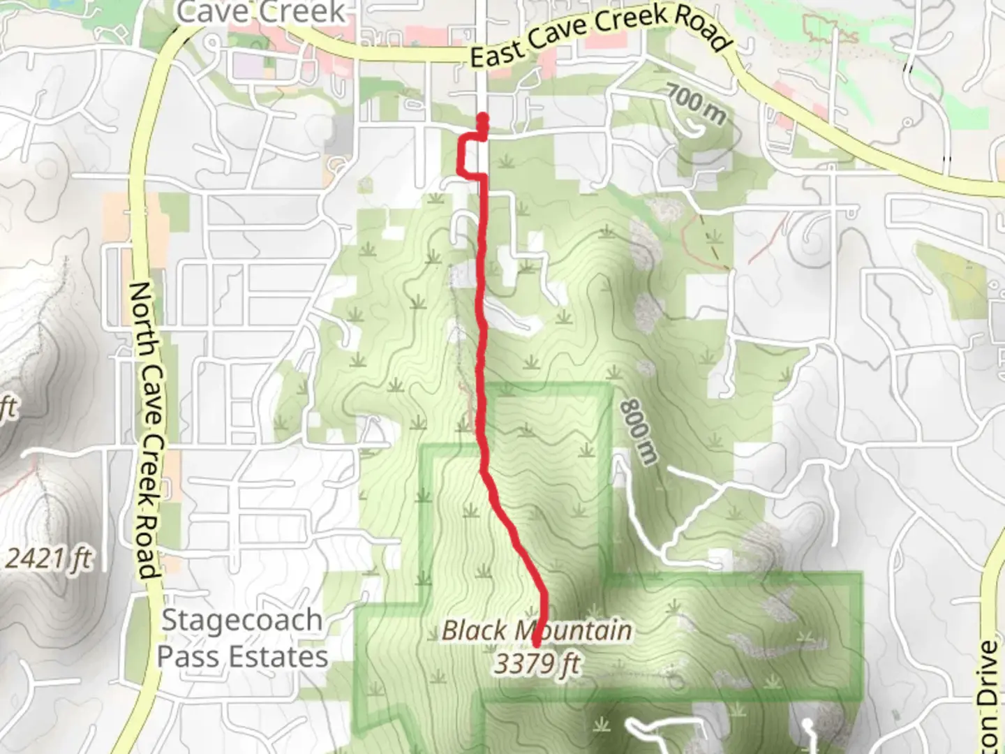 An image depicting the trail Black Mountain Trail and its surrounding area.