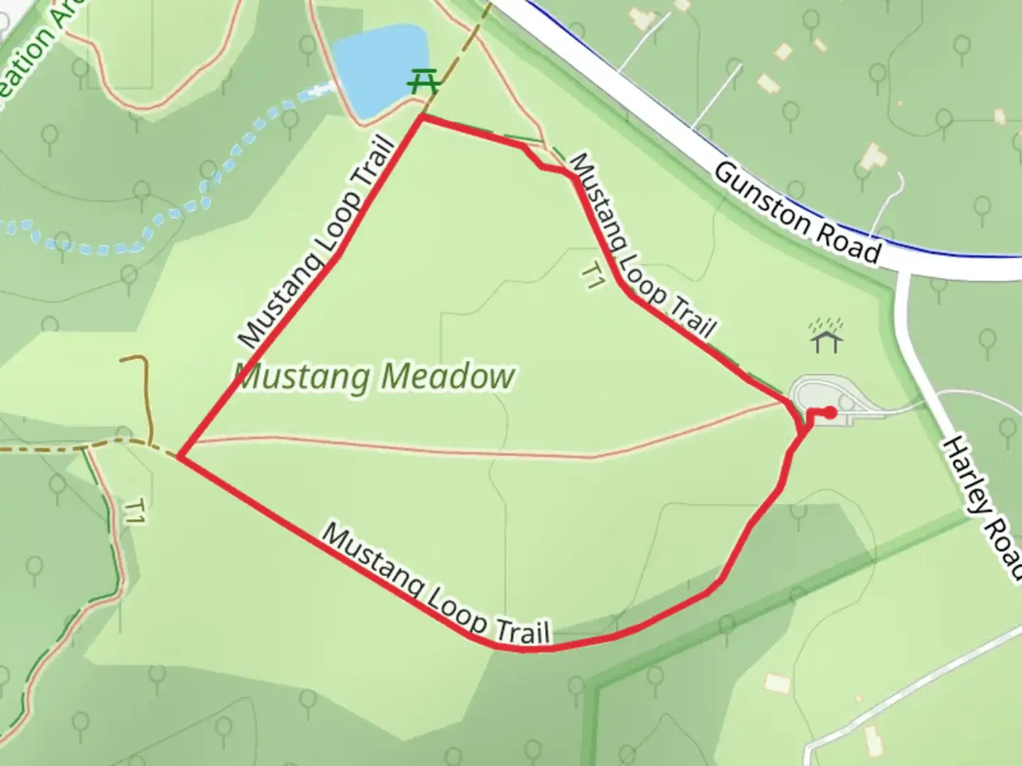 An image depicting the trail Mustang Loop Trail and its surrounding area.