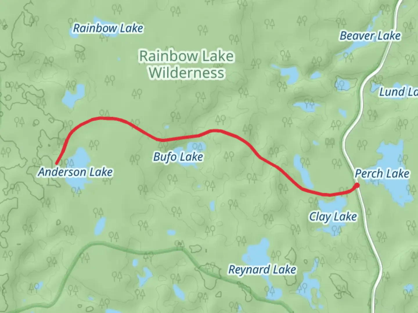 An image depicting the trail Anderson Lake via Forest Trail 502 and its surrounding area.