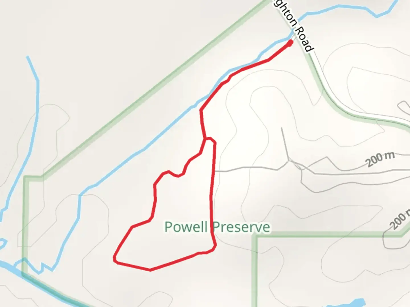 An image depicting the trail Brighton Road Loop and its surrounding area.