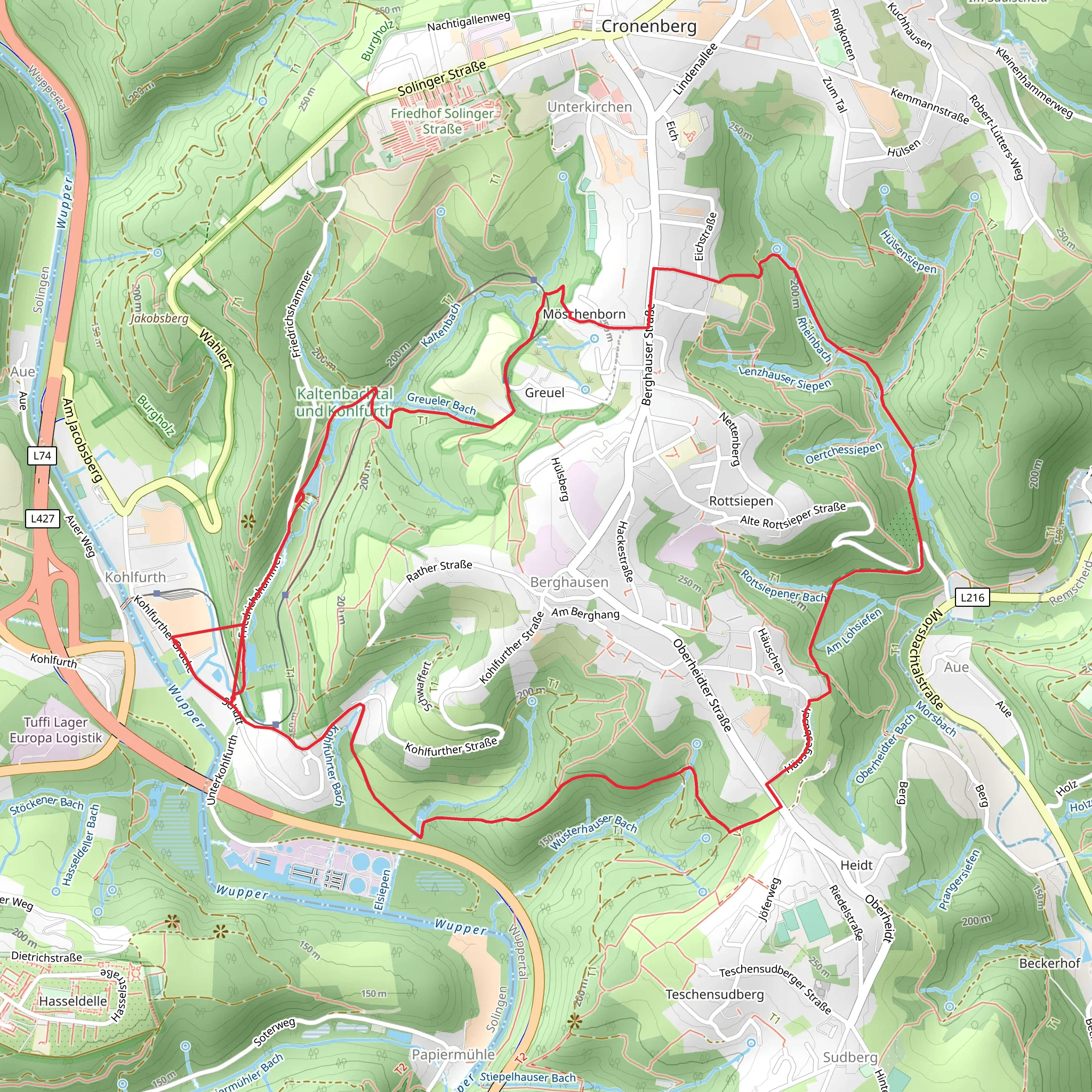 Ehem Freibad via Wuppertaler Rundweg mobile static map