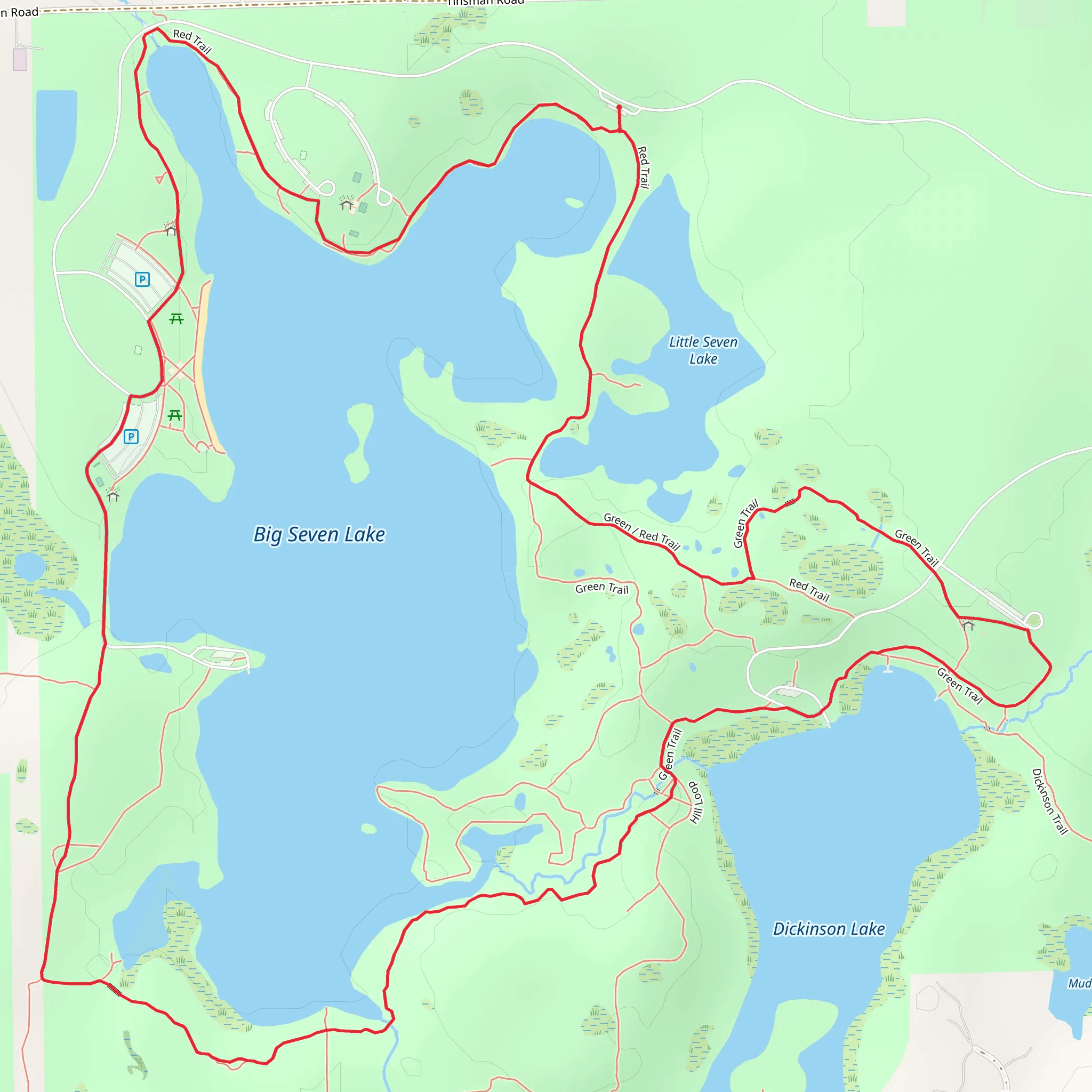 Seven Lakes Loop mobile static map