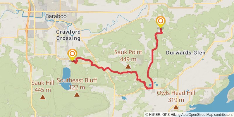 Ice Age National Scenic Trail stage 50 Map