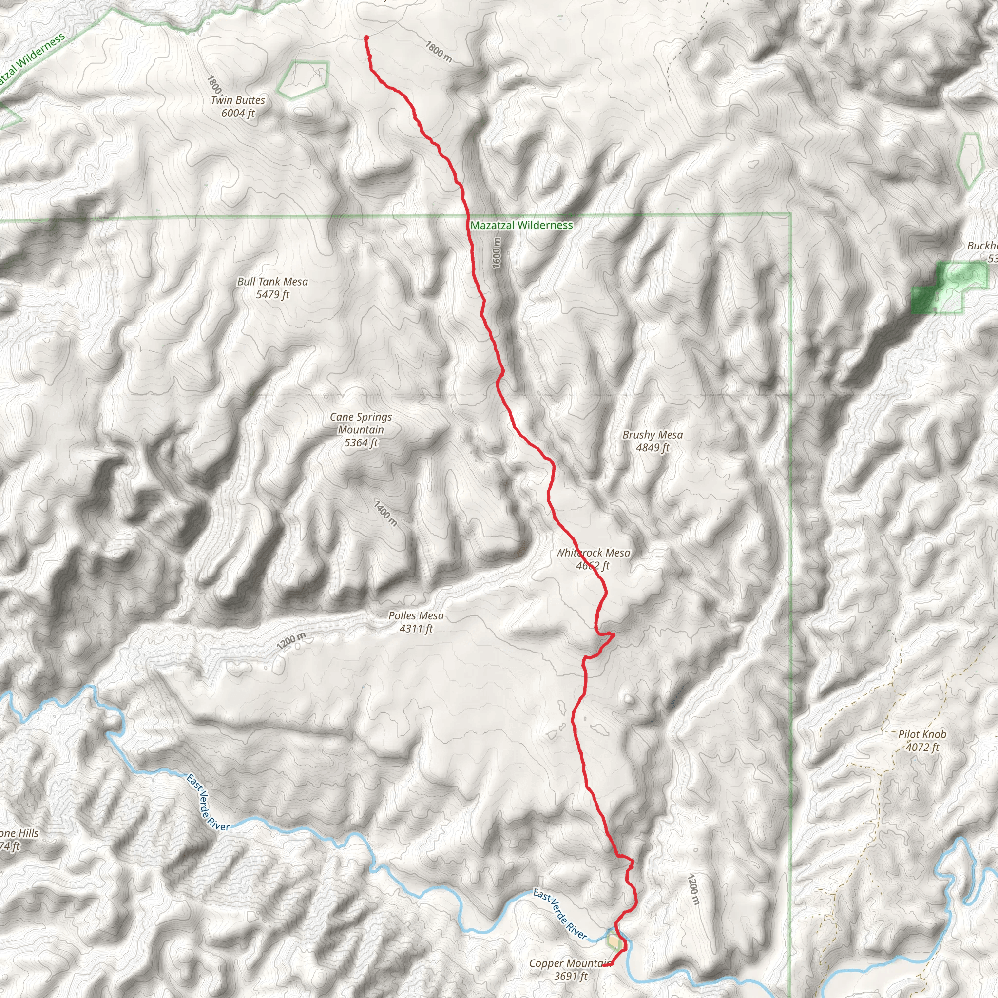 Saddle Ridge Trail mobile static map