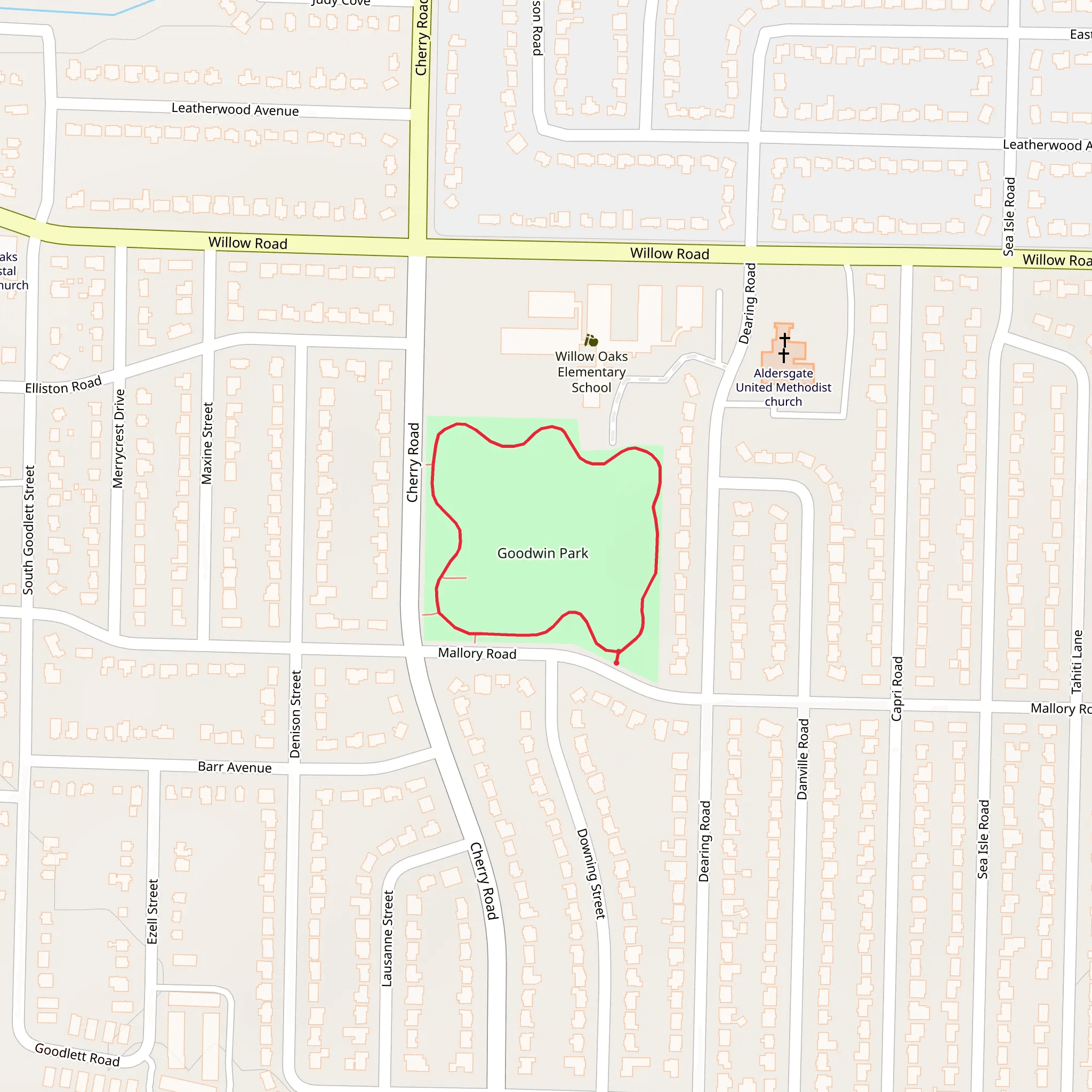 Goodwin Park Loop mobile static map