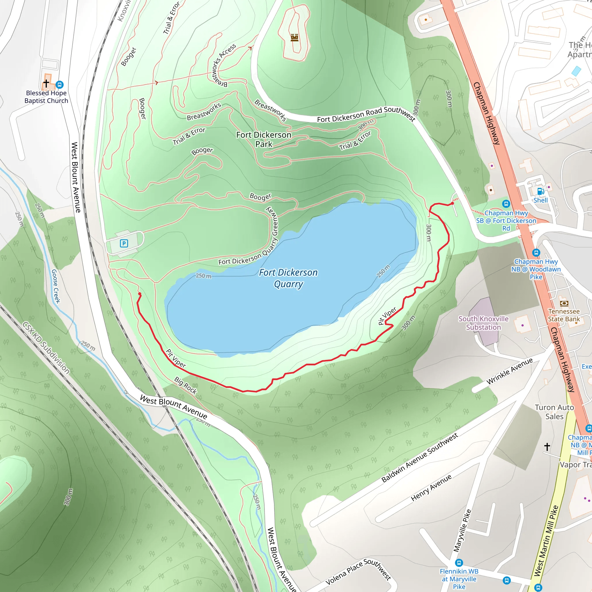 Fort Dickerson Quarry mobile static map