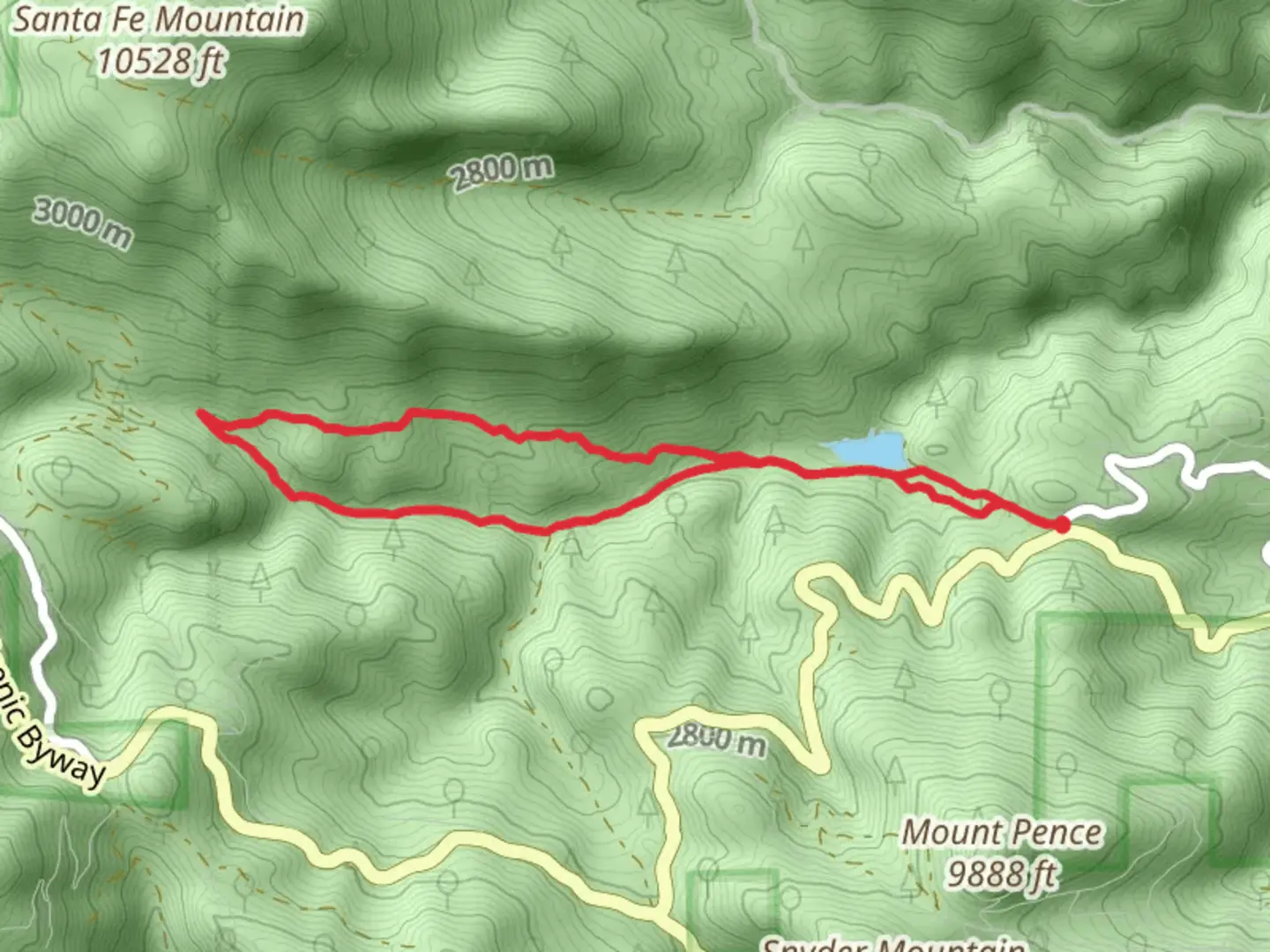 An image depicting the trail Beaver Brook Number 3A Reservoir from Old Squaw Pass Road and its surrounding area.