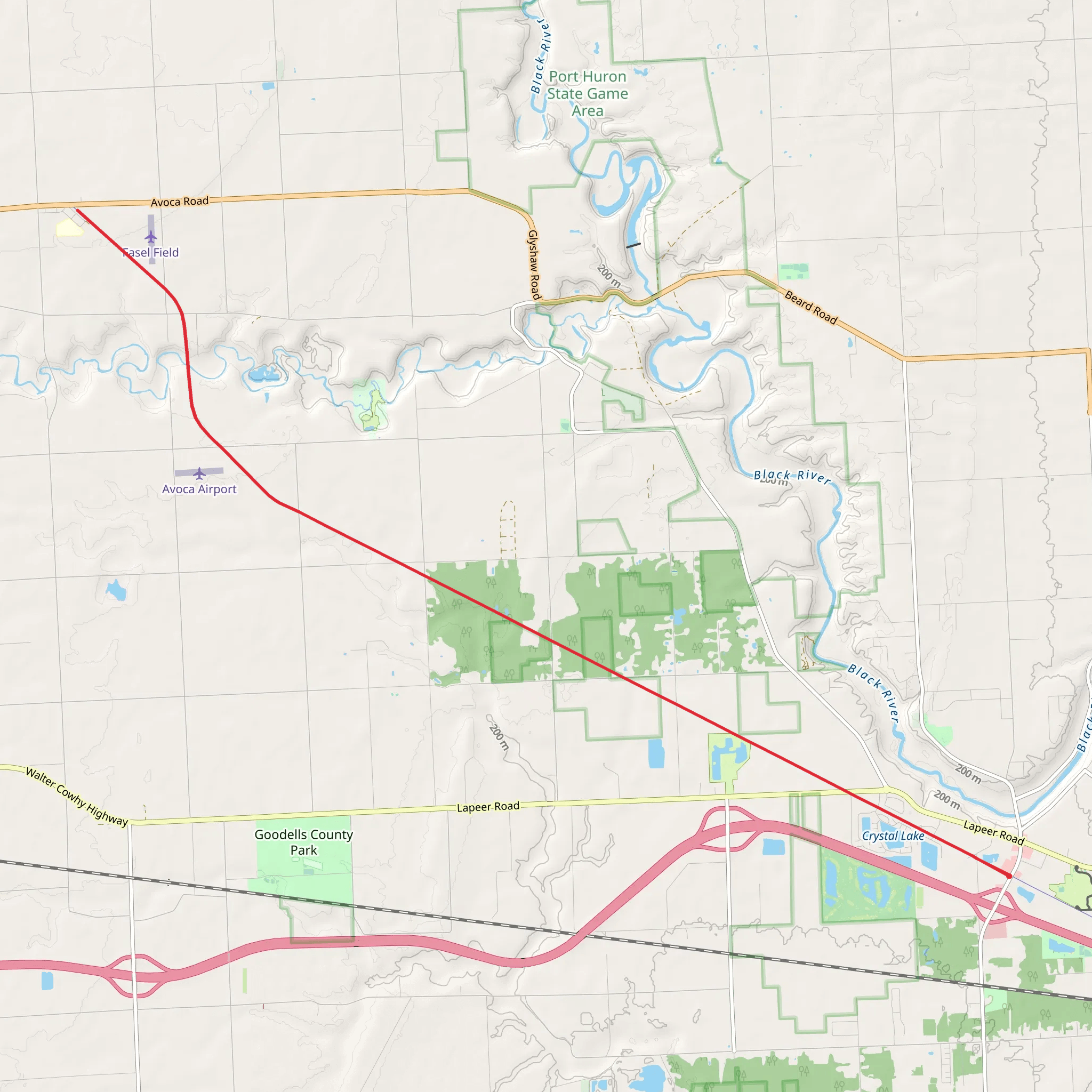 Wadhams to Avoca Trail mobile static map