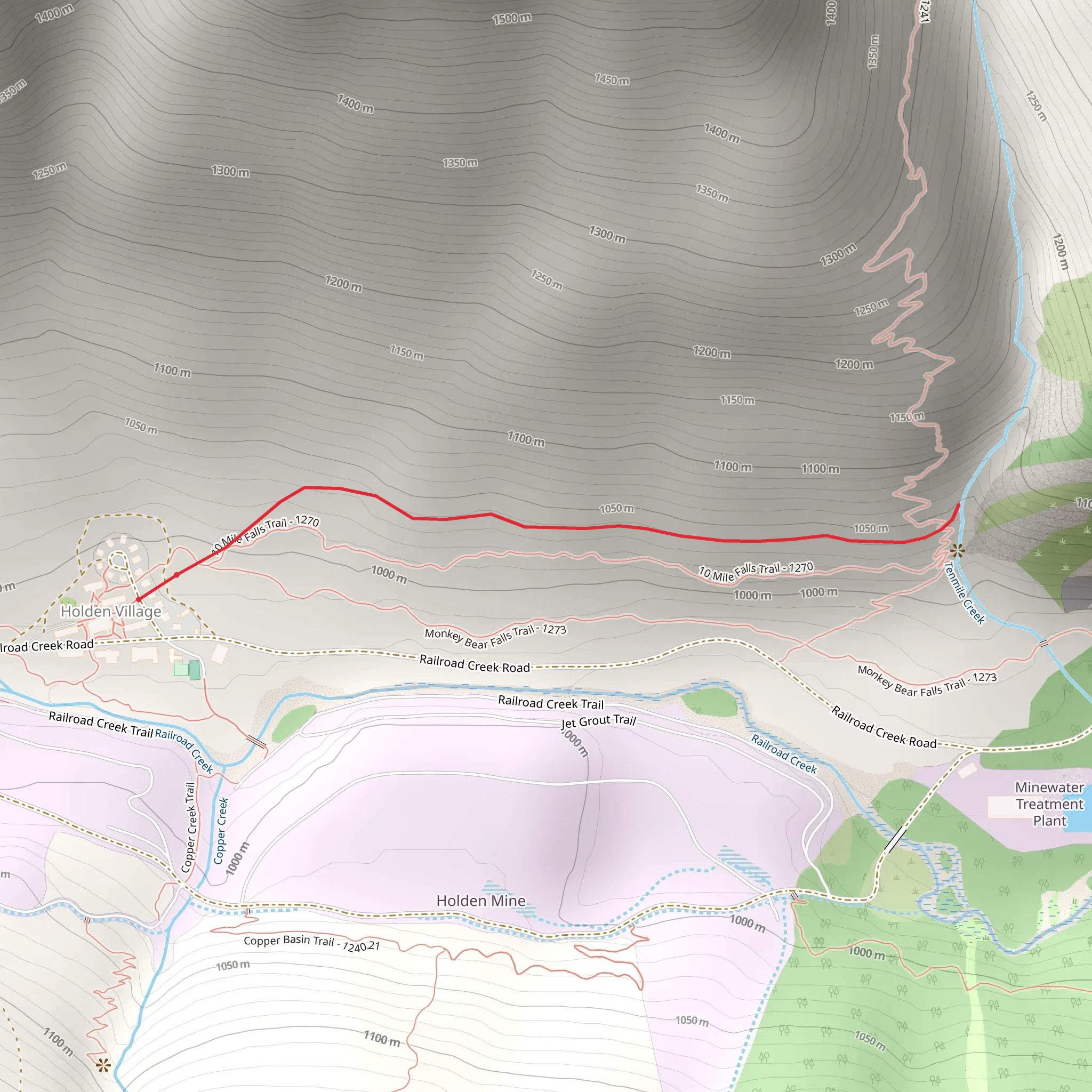 10 Mile Falls Trail mobile static map