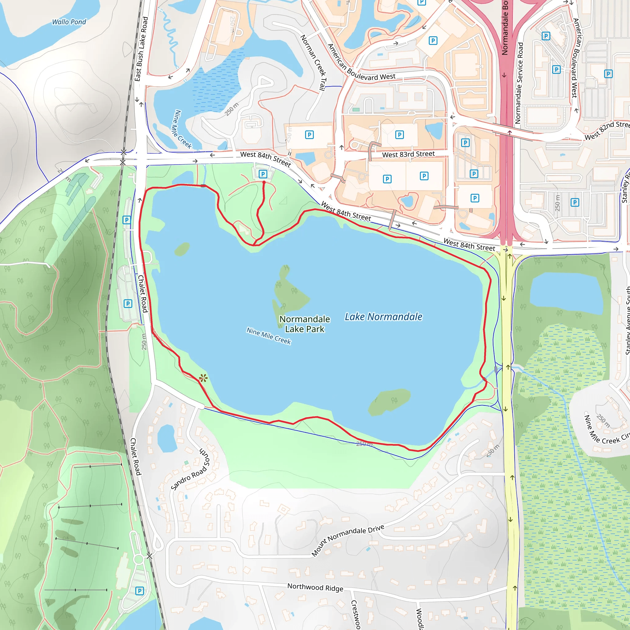 Lake Normandale Loop mobile static map