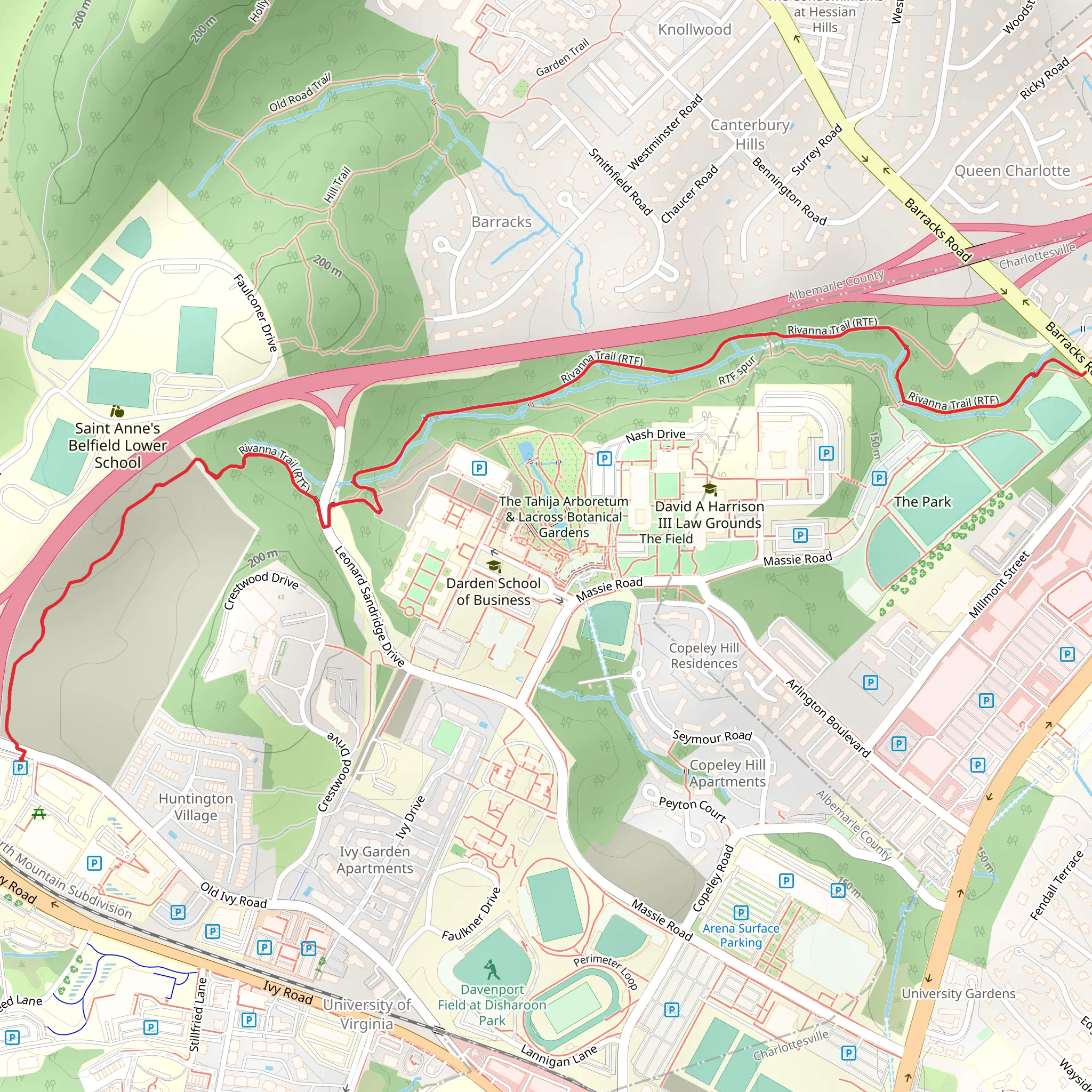 Rivanna Trail - RTF mobile static map