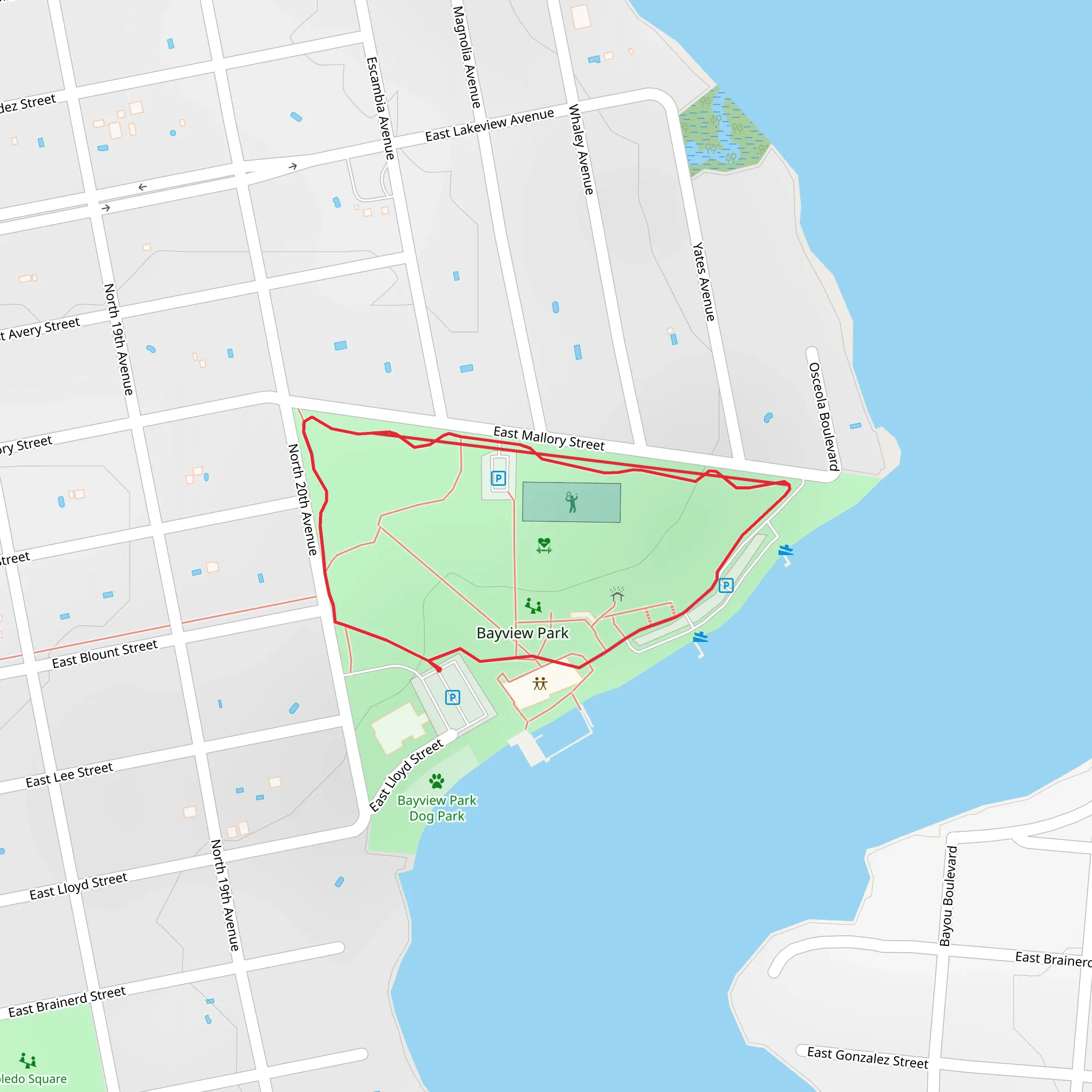Bayview Park Loop mobile static map