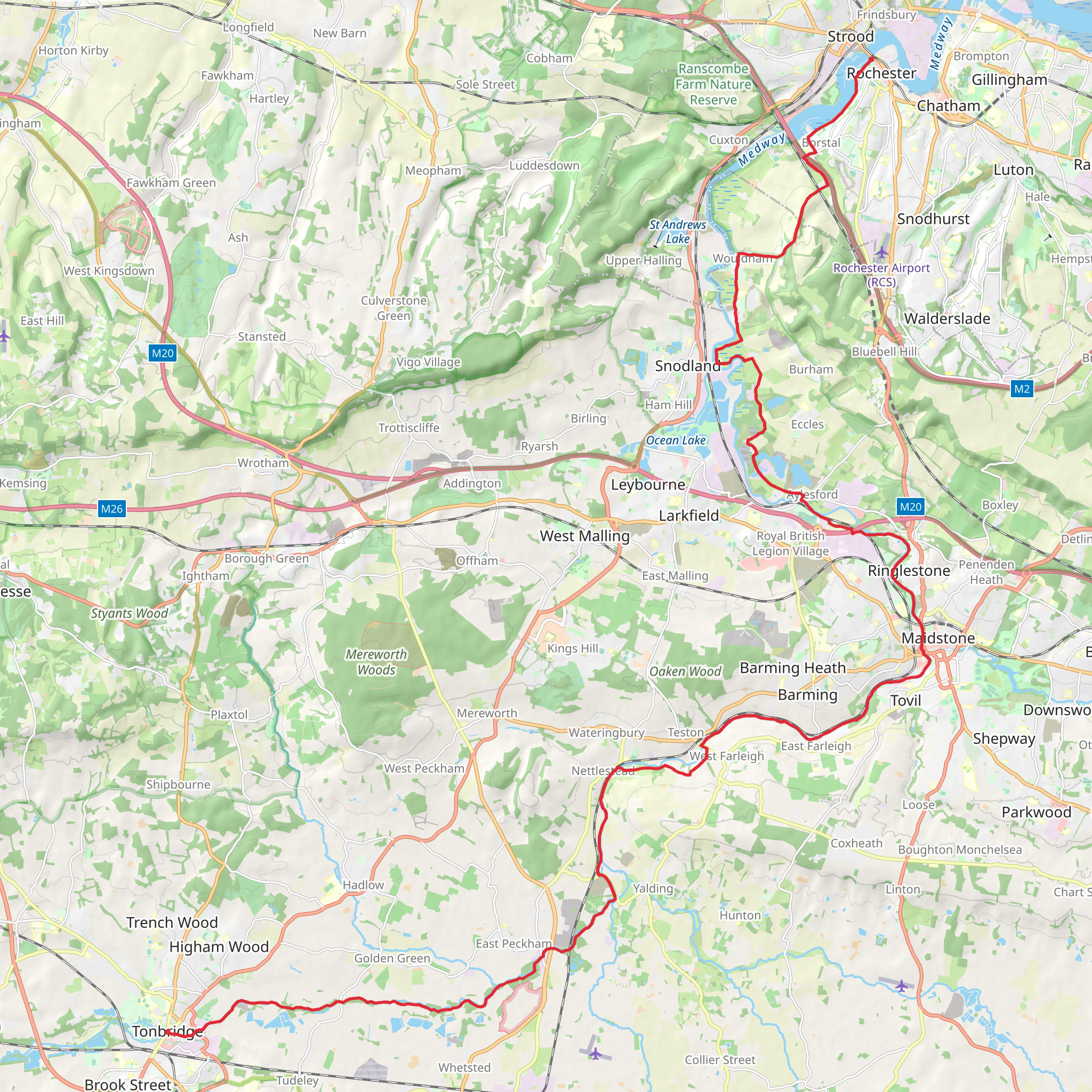 Medway Valley Walk mobile static map