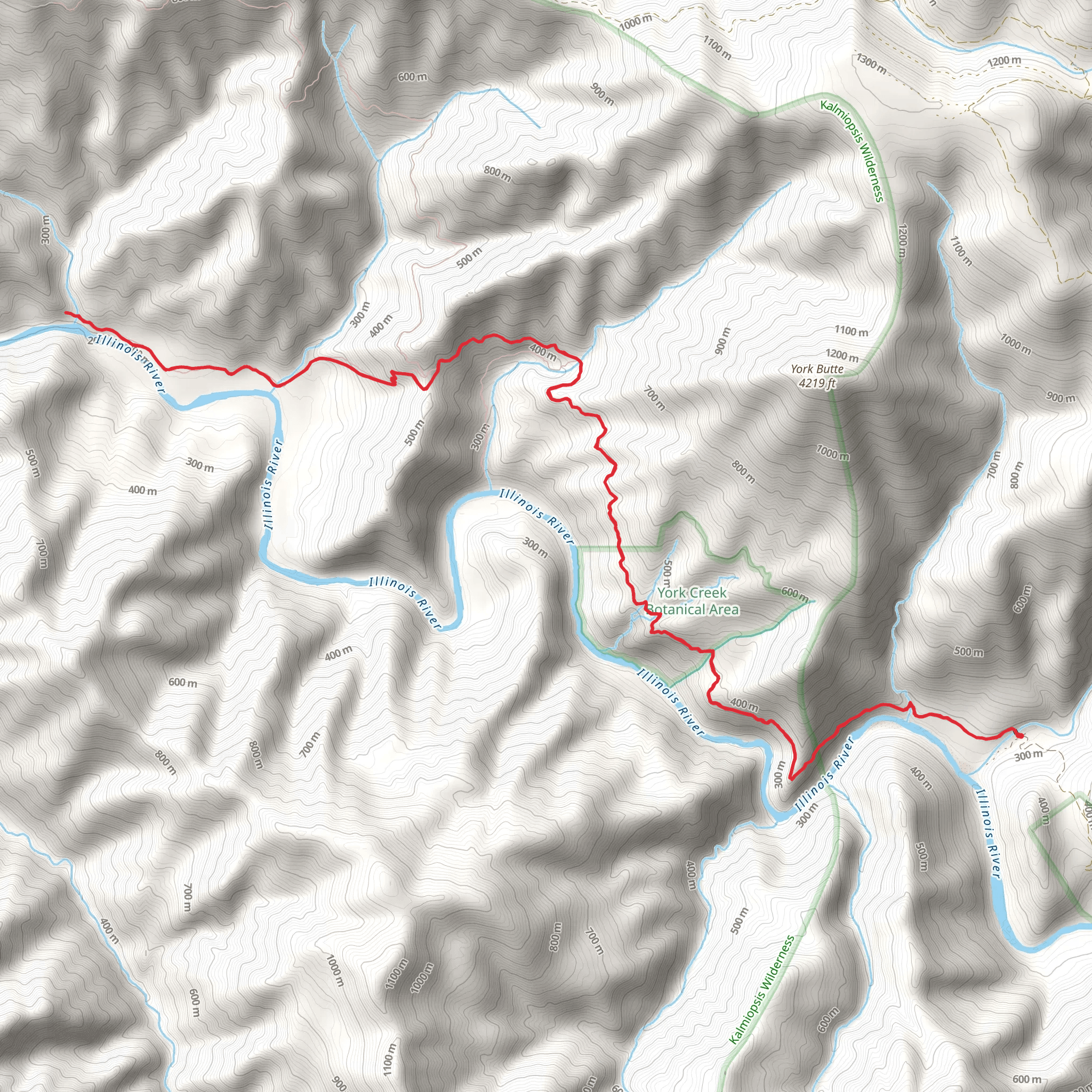 Pine Flay Way via Illinois River Trail mobile static map