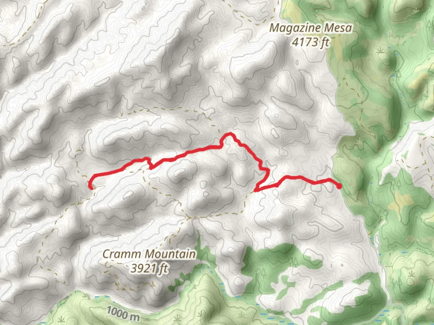 An image depicting the trail Little Maggie May and Big Maggie May and its surrounding area.