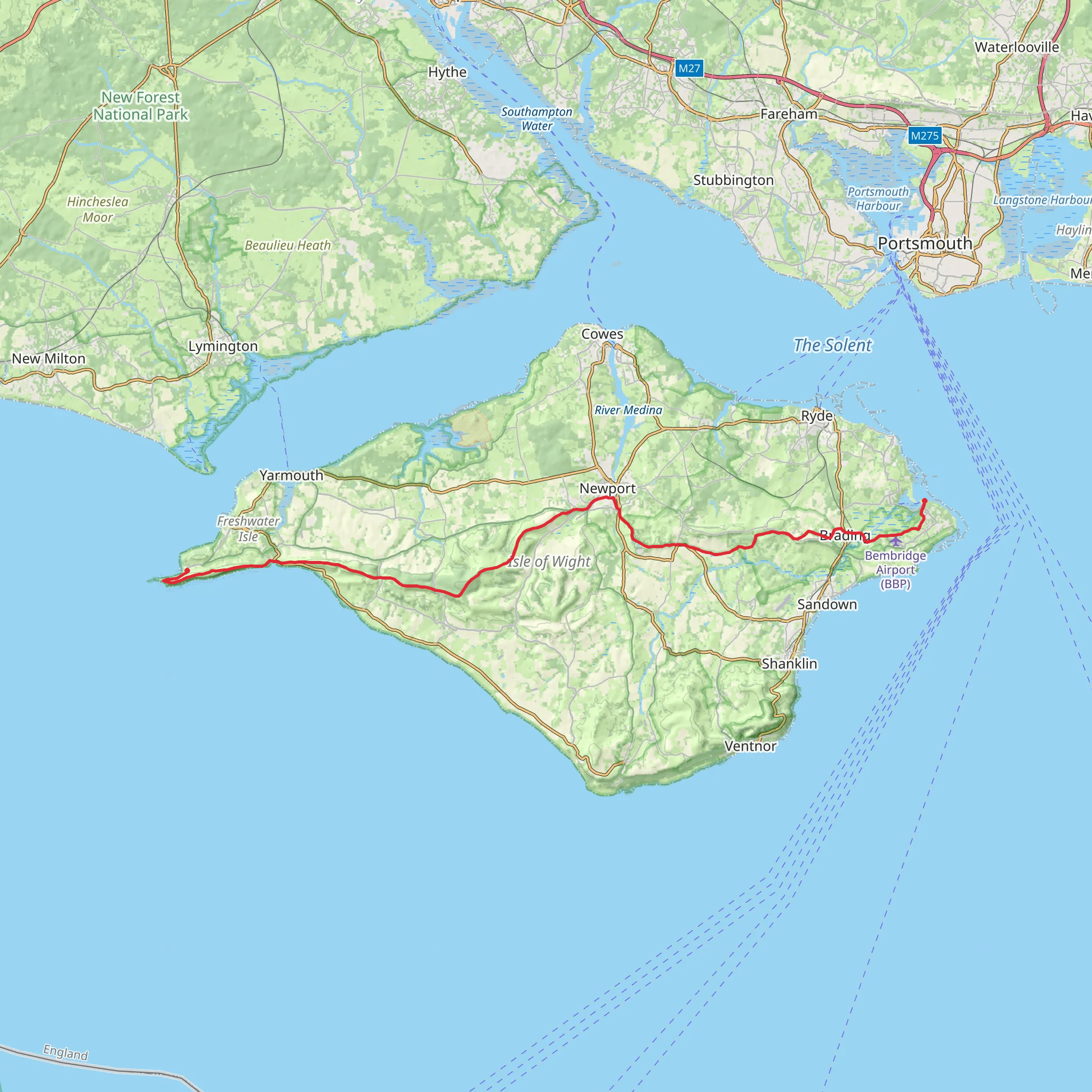 Bembridge Point to The Needle Walk mobile static map