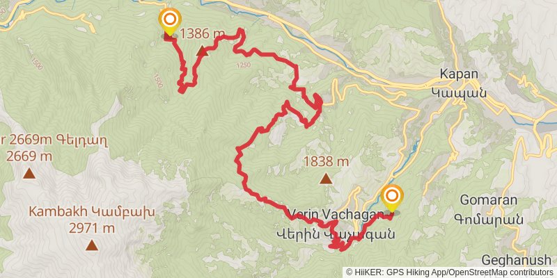 Transcaucasian Trail - Armenia stage 48 Map
