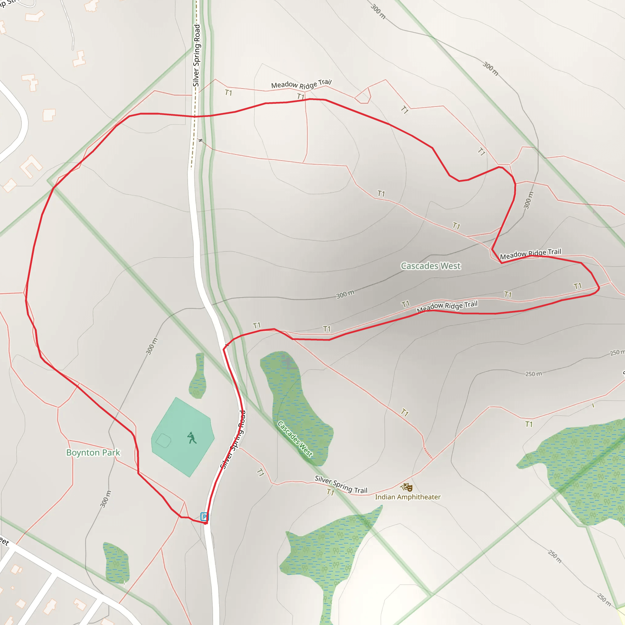 Silver Spring - Meadow Ridge Loop Trail mobile static map
