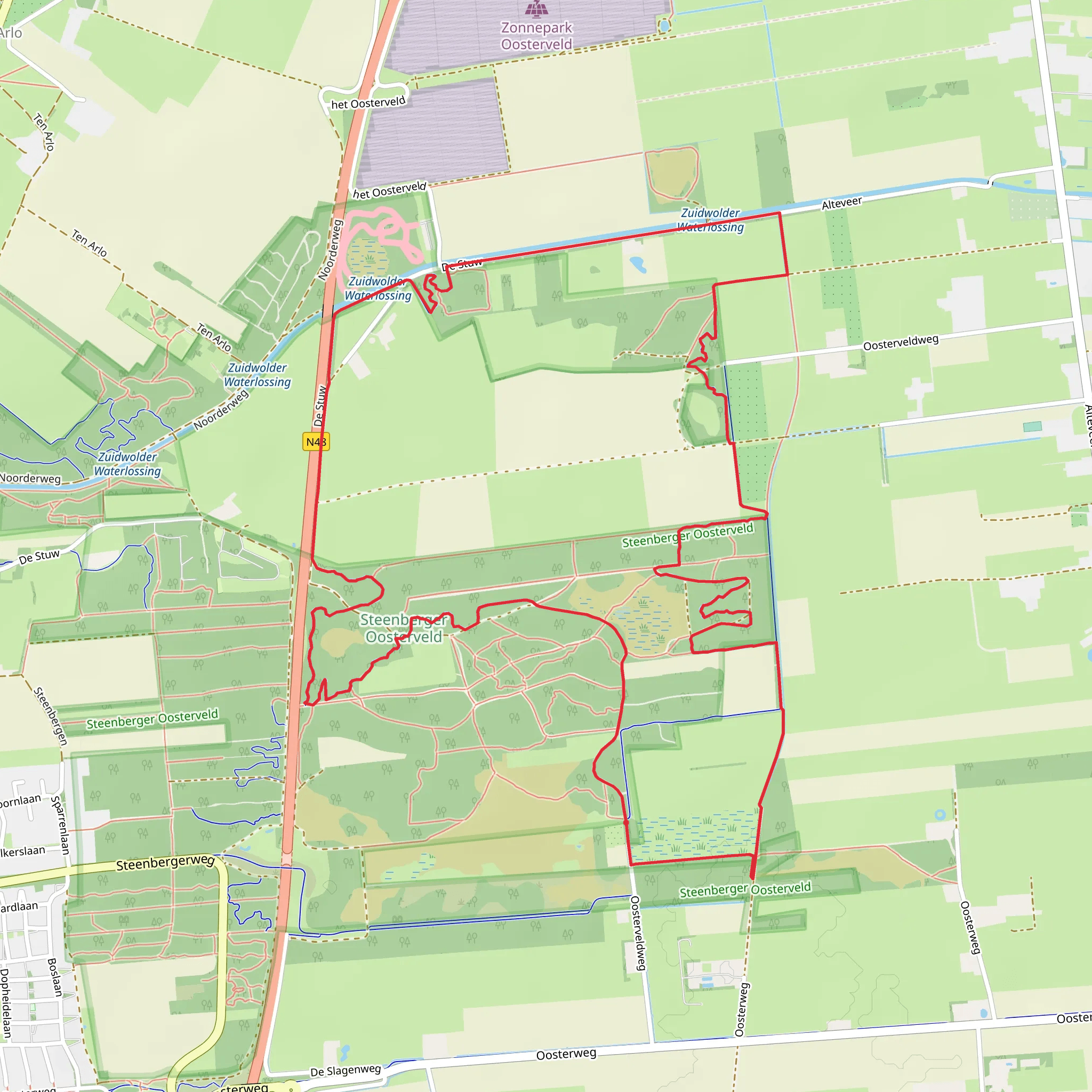 Zwitserland and Steenberger Loop mobile static map