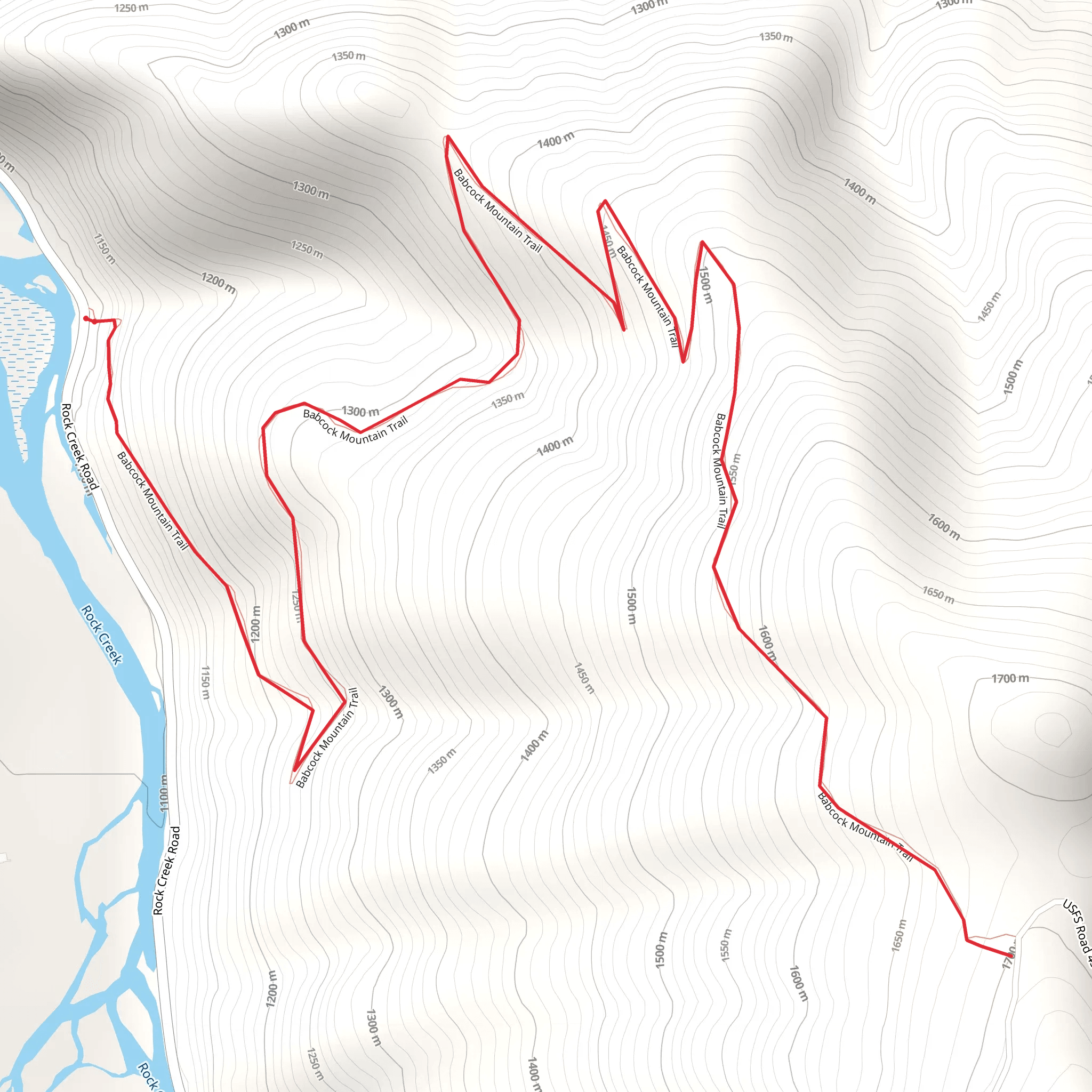 Babcock Mountain Trail mobile static map