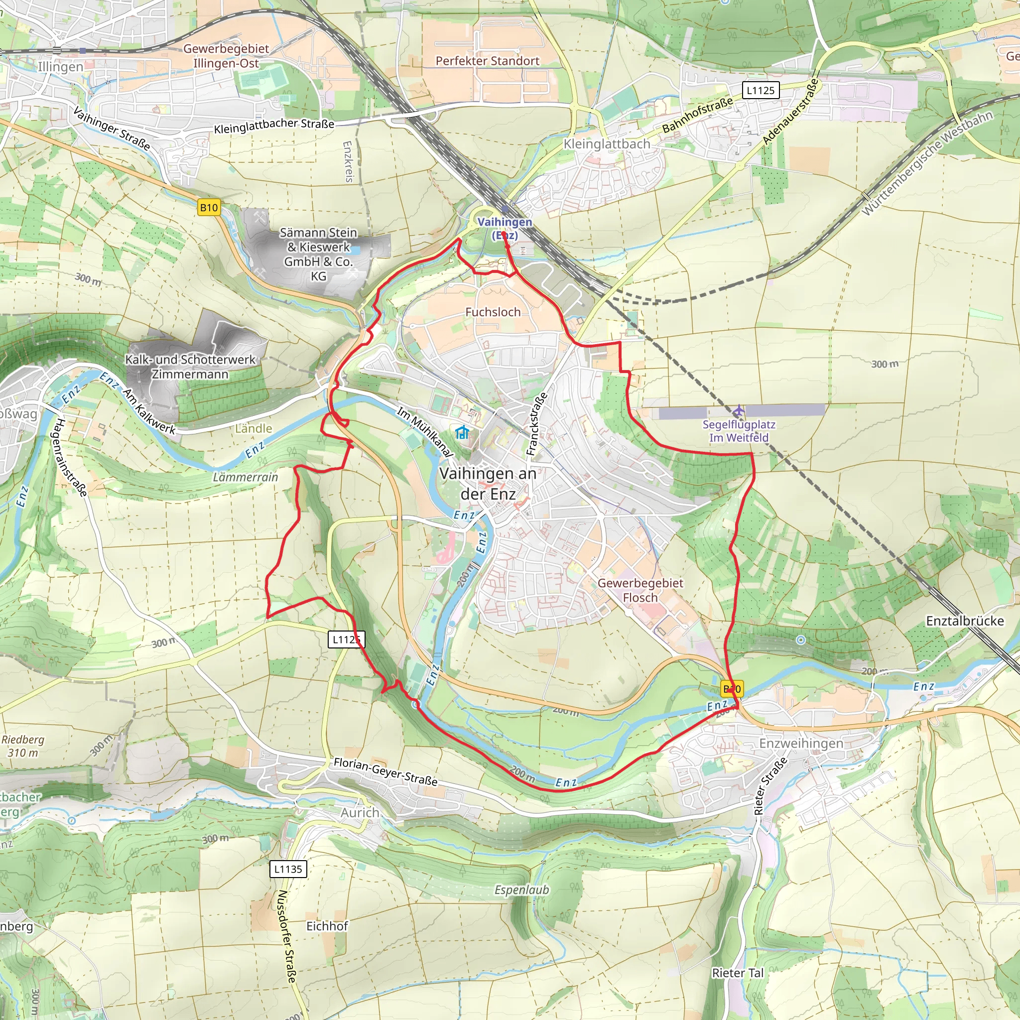 Vaihinger Rundweg mobile static map