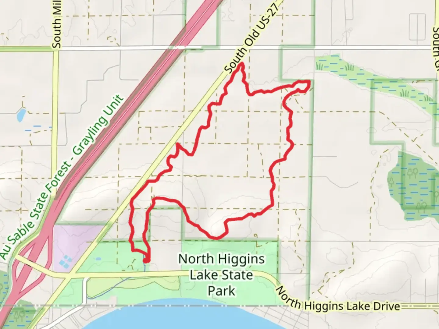 An image depicting the trail Bosom Pines and Beaver Creek Loop Trail and its surrounding area.
