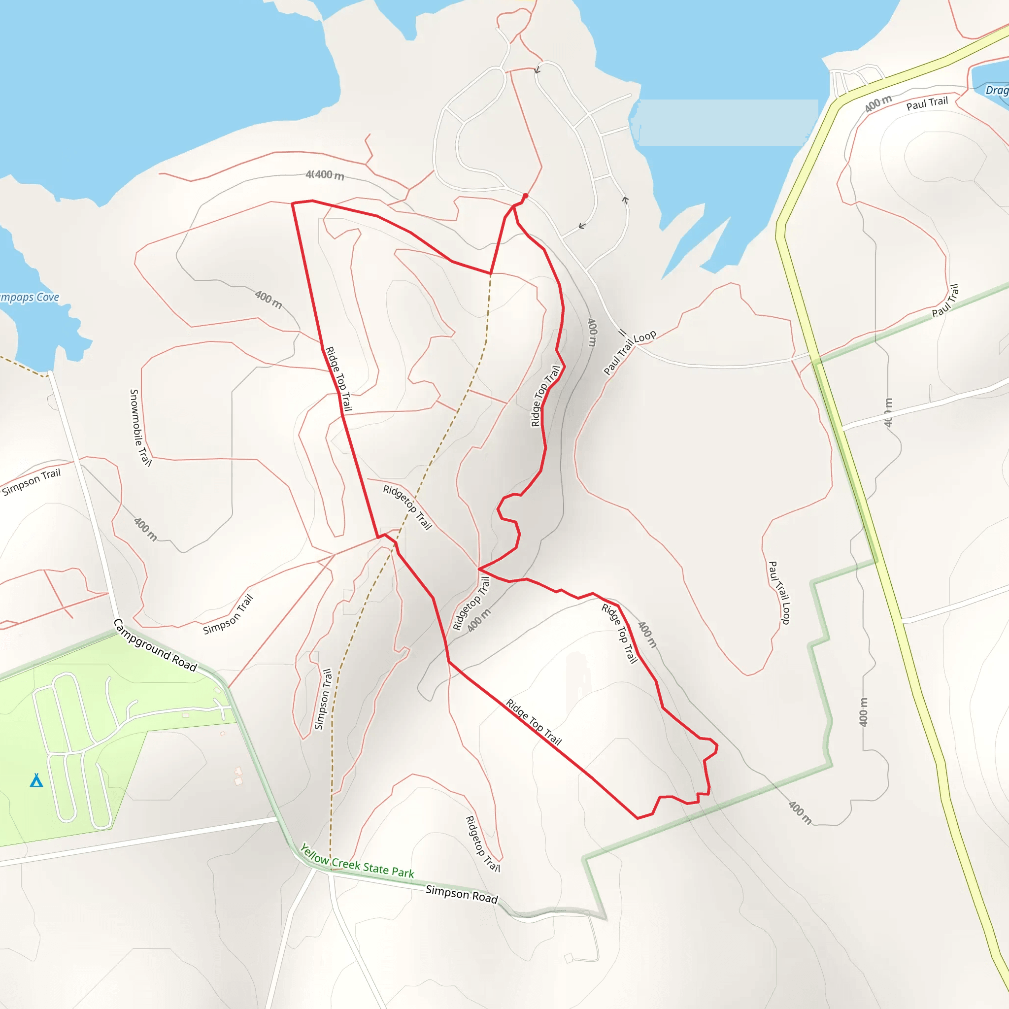 Ridge Top Trail mobile static map
