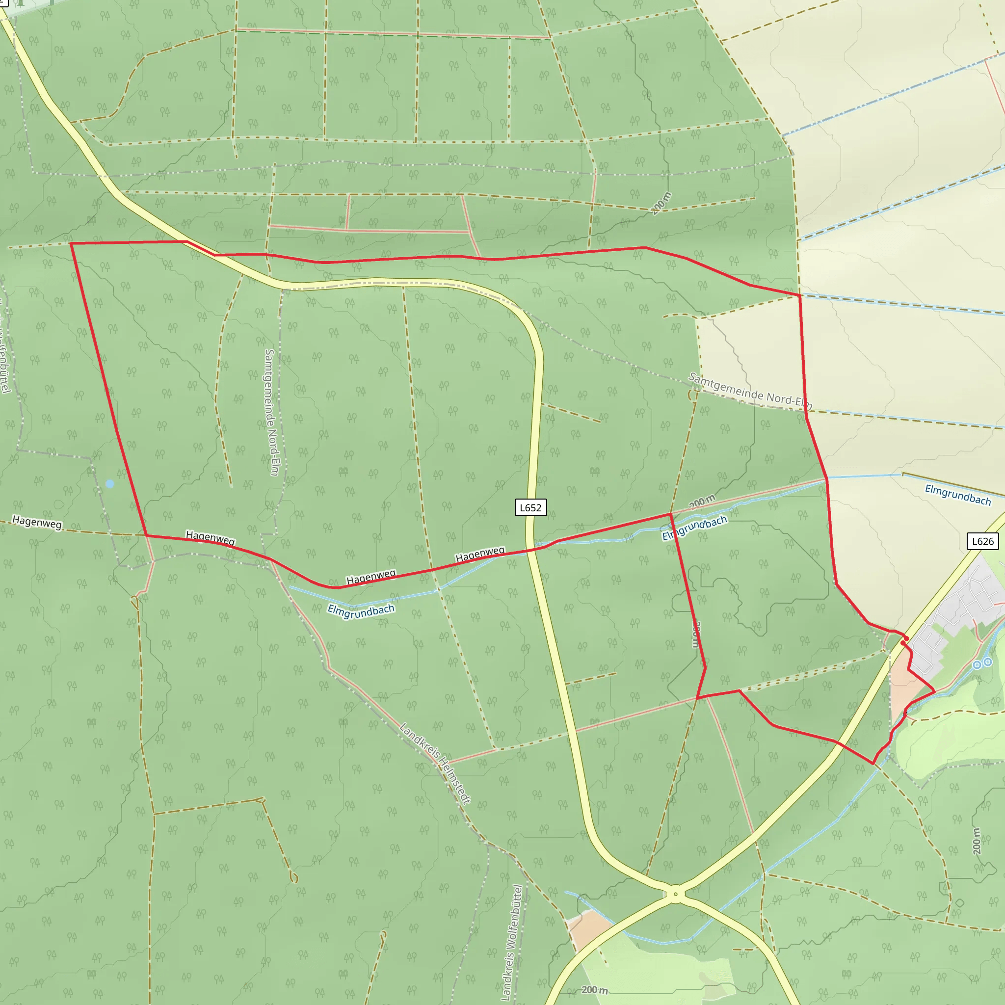 Lattgehege and Zur Schunterquelle Loop mobile static map