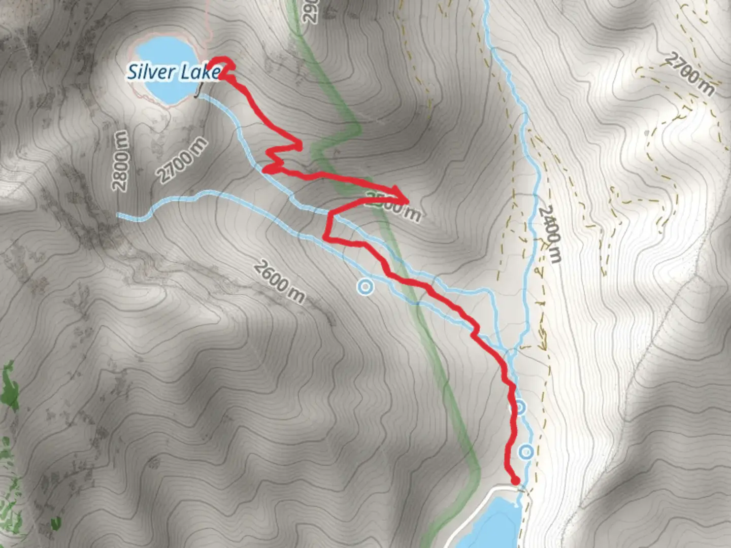 An image depicting the trail Silver Lake Trail and its surrounding area.