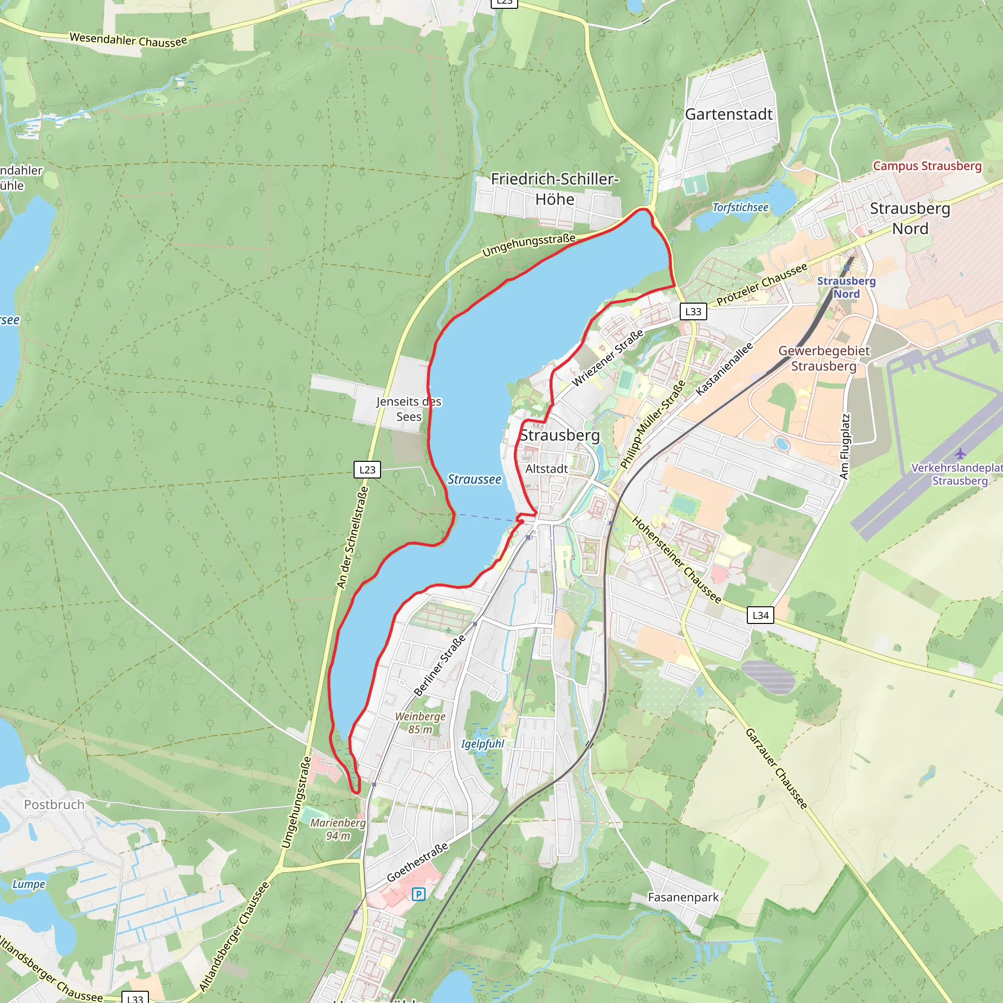 Straussee Loop - Strausberg mobile static map