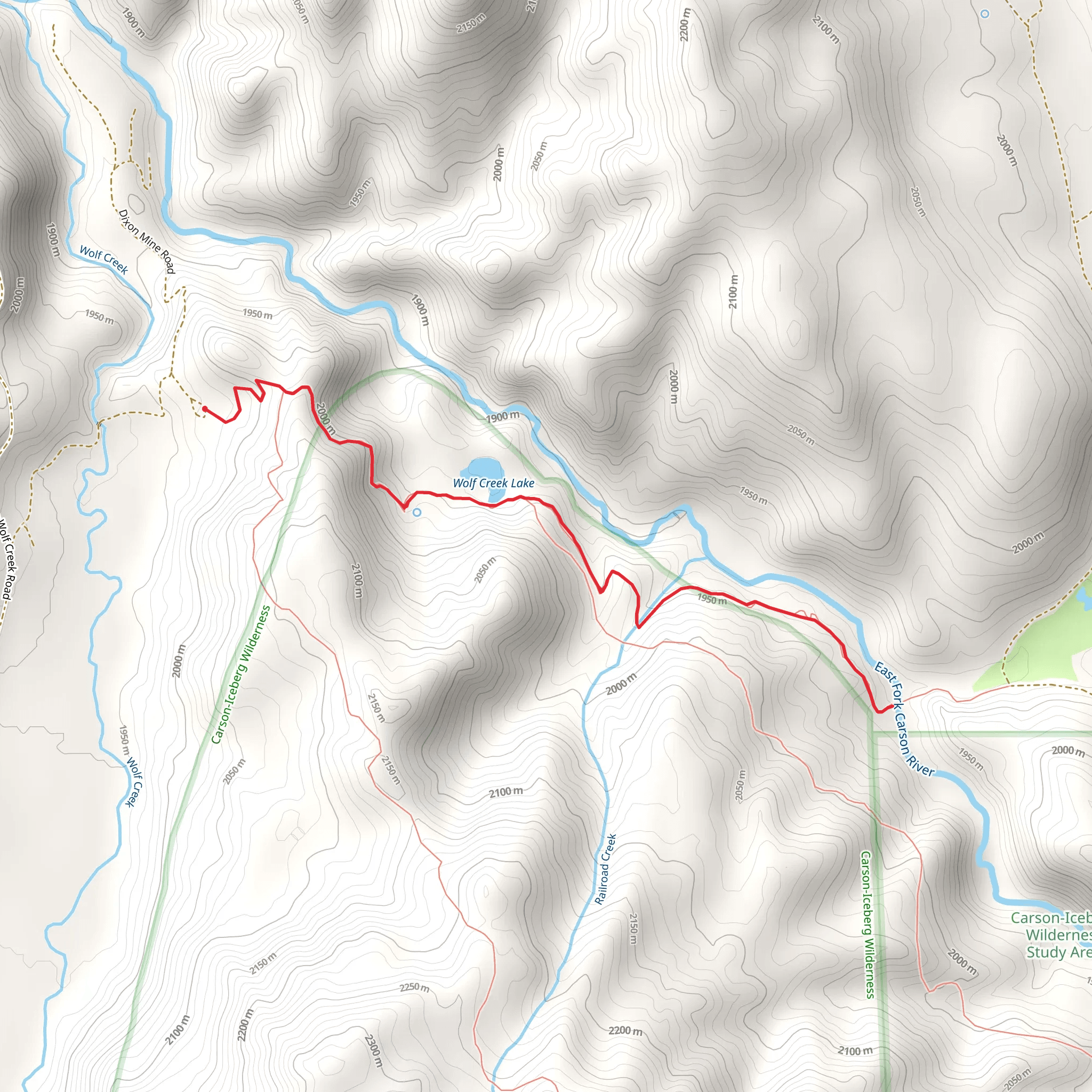 Wolf Creek and Lake Railroad and Railroad Creek Walk mobile static map