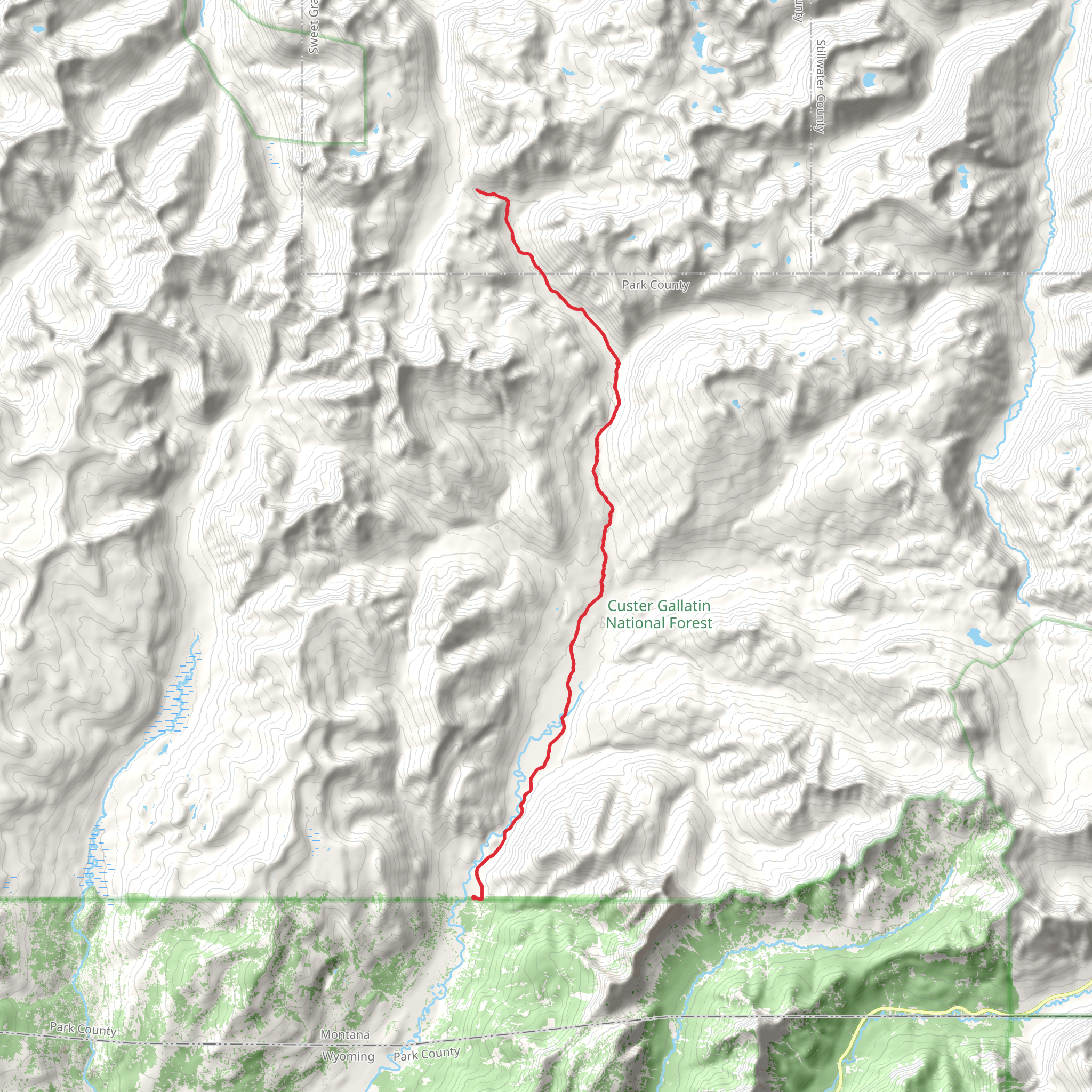 Slough Creek Trail mobile static map