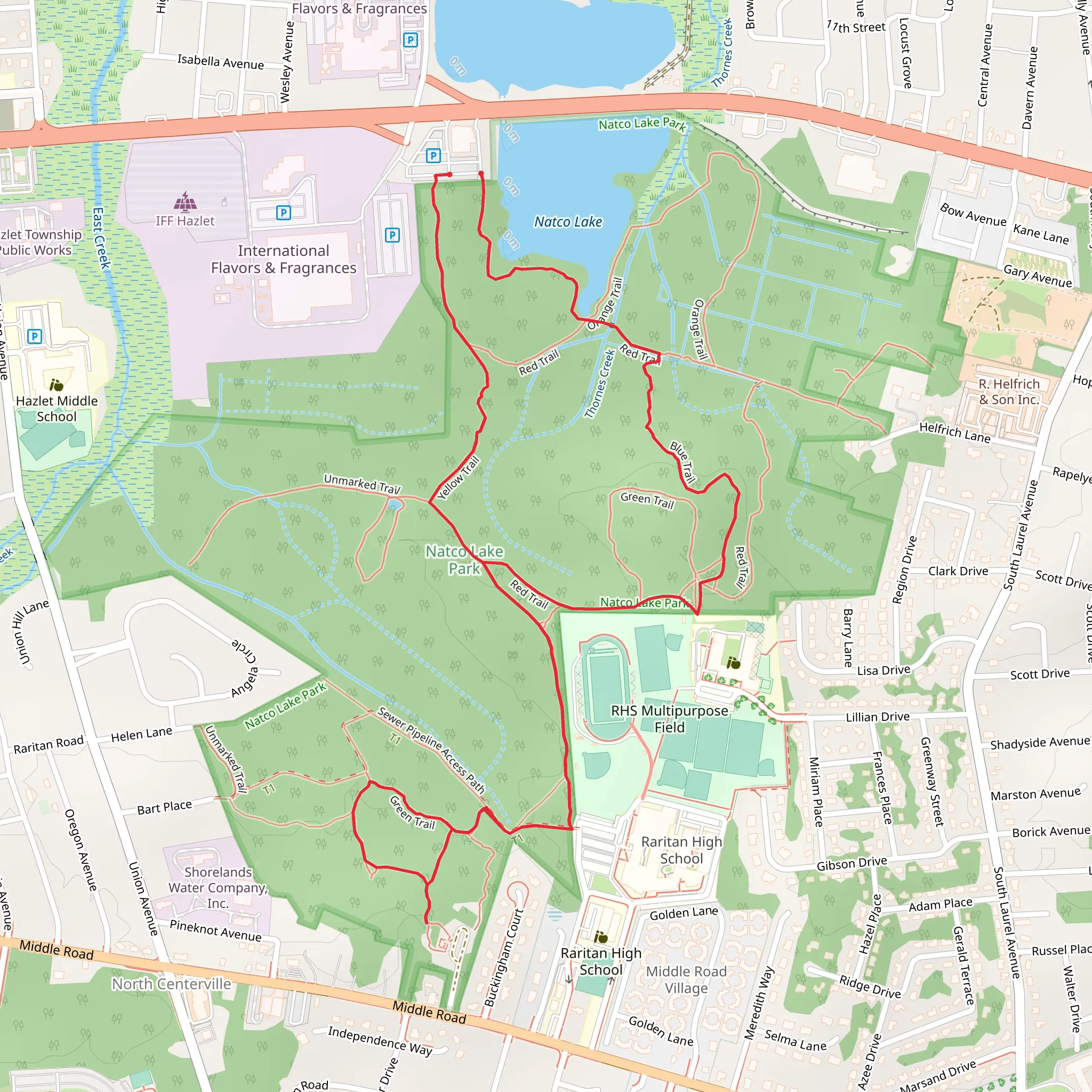 Red, Gr een and Blue Loop Trail mobile static map