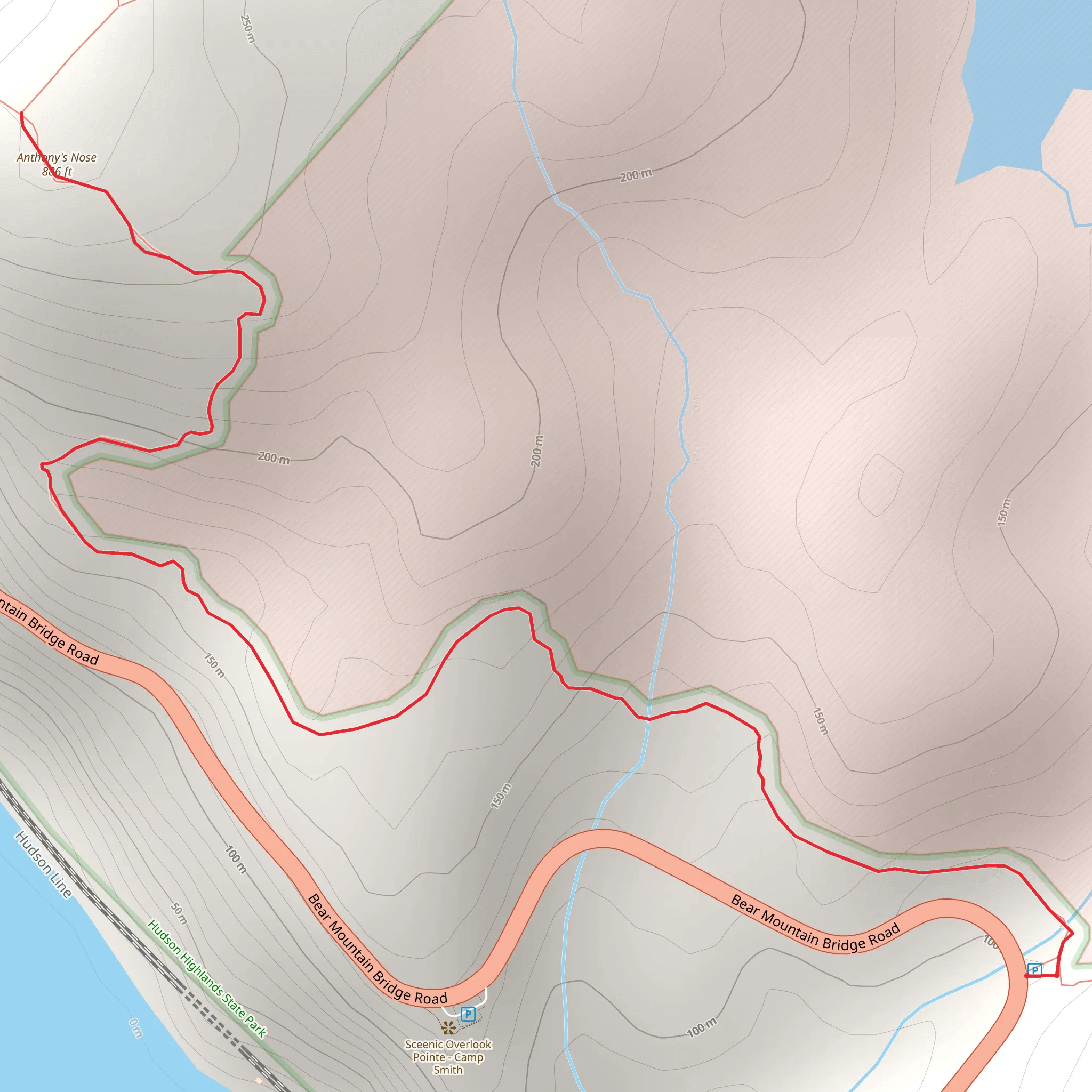 Anthony's Nose via Camp Smith Trail mobile static map