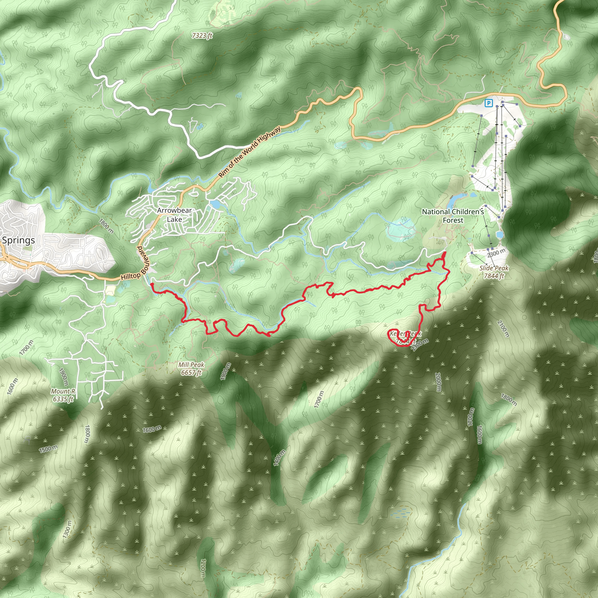 Keller Peak from Keller Peak Road mobile static map