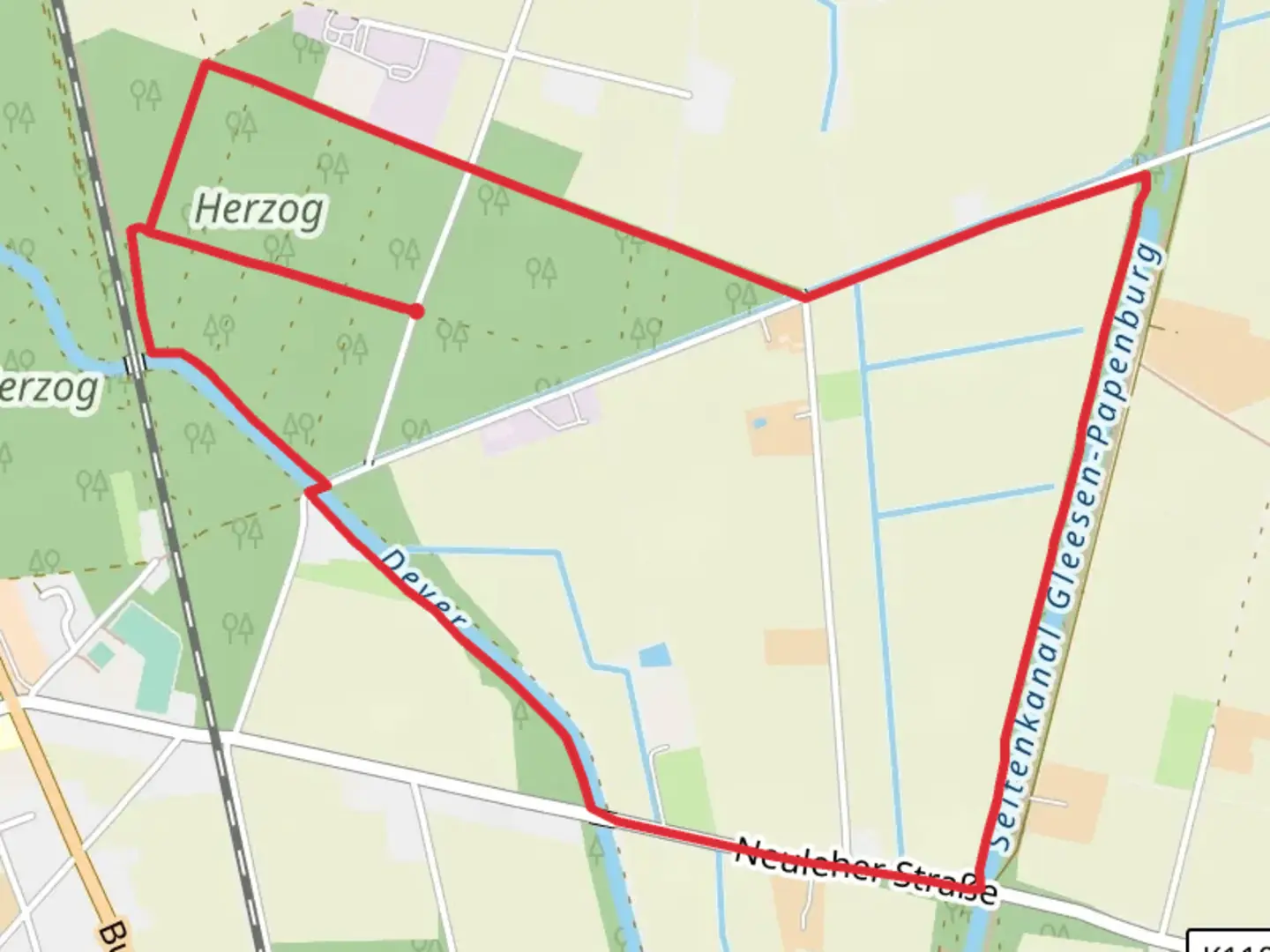 An image depicting the trail Herzog Loop and its surrounding area.