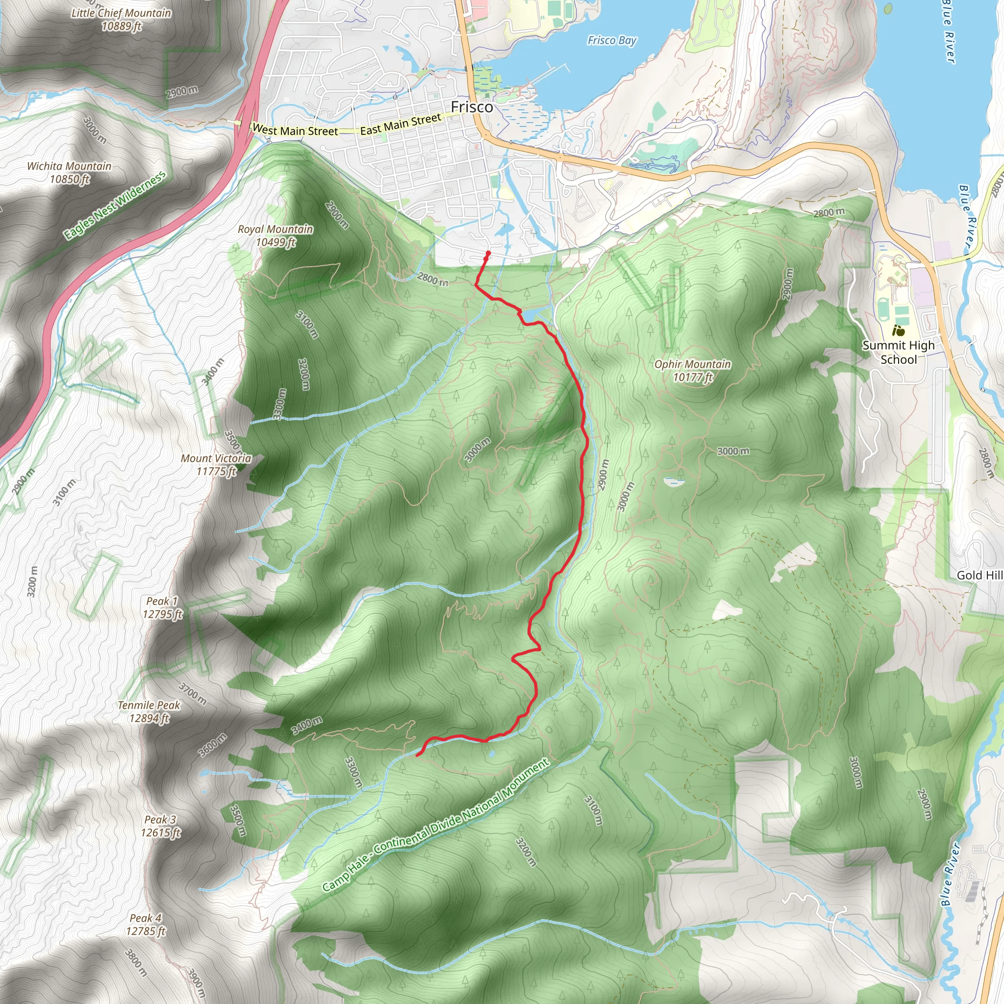 Peaks Trail and Miner's Creek Road mobile static map
