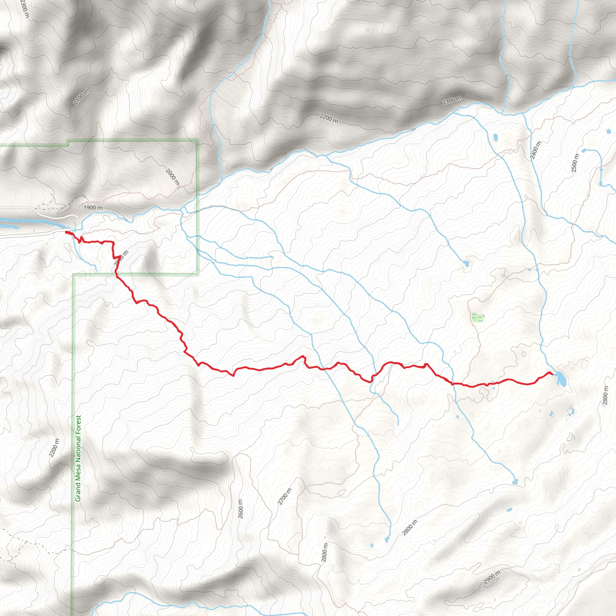 Blue Lake via Spring Camp Trail mobile static map