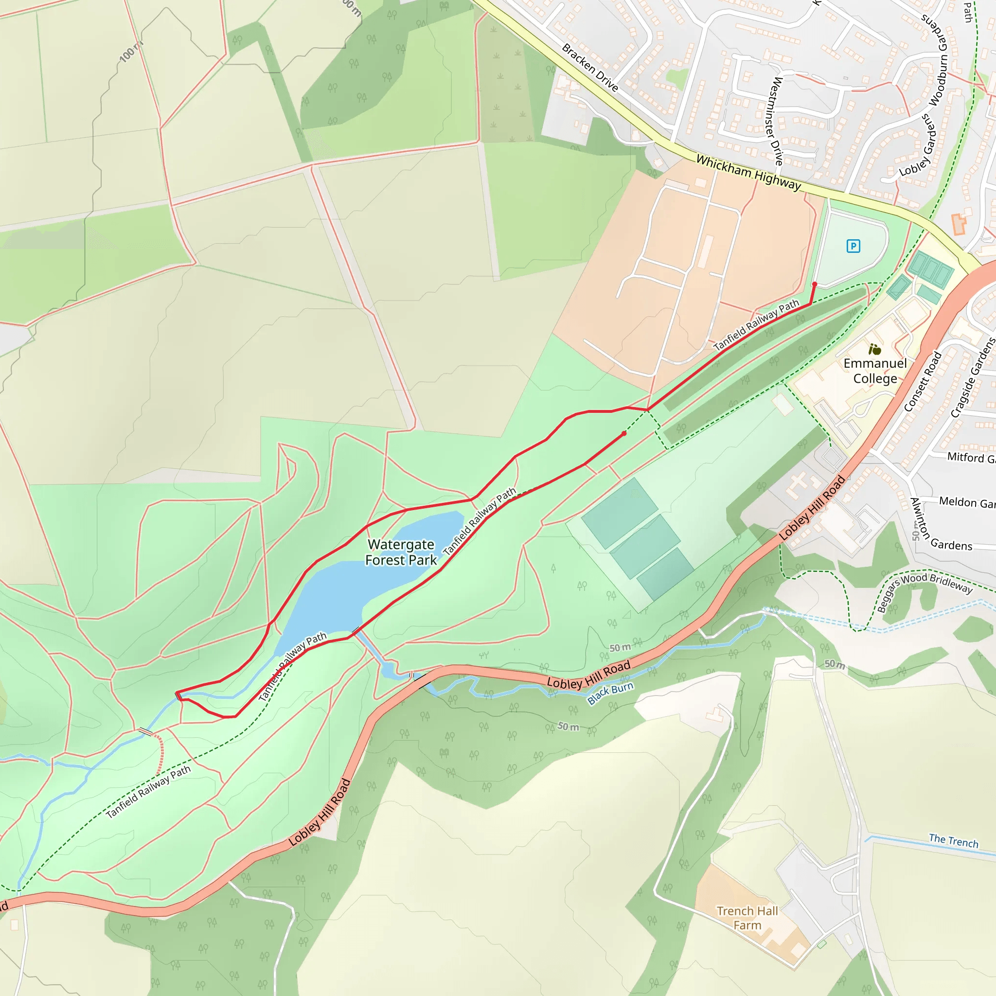 Watergate Forest Park Short Loop mobile static map