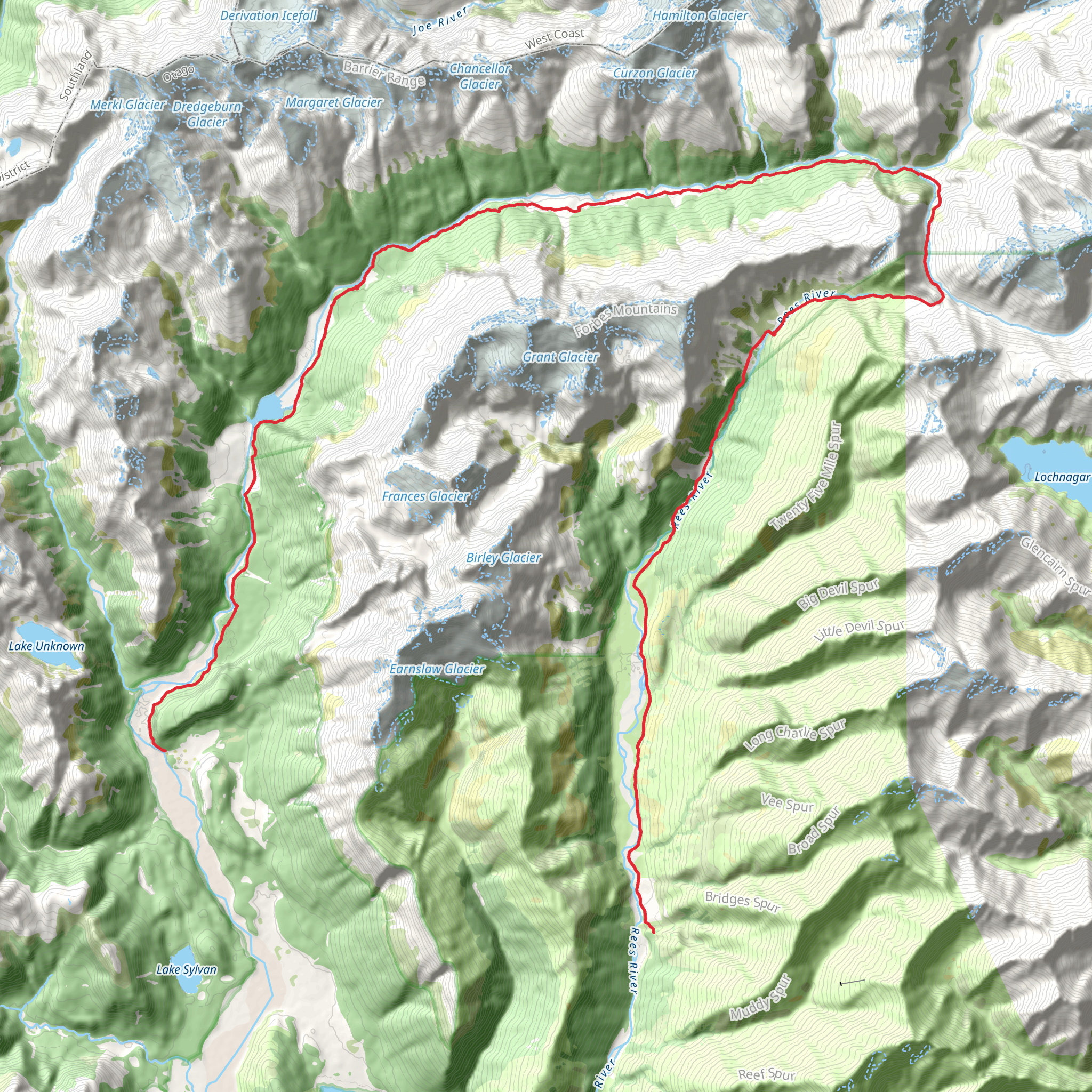 Rees - Dart Track mobile static map