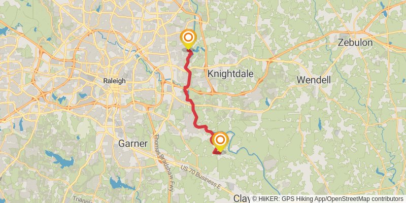Mountains-to-Sea Trail stage 60 Map
