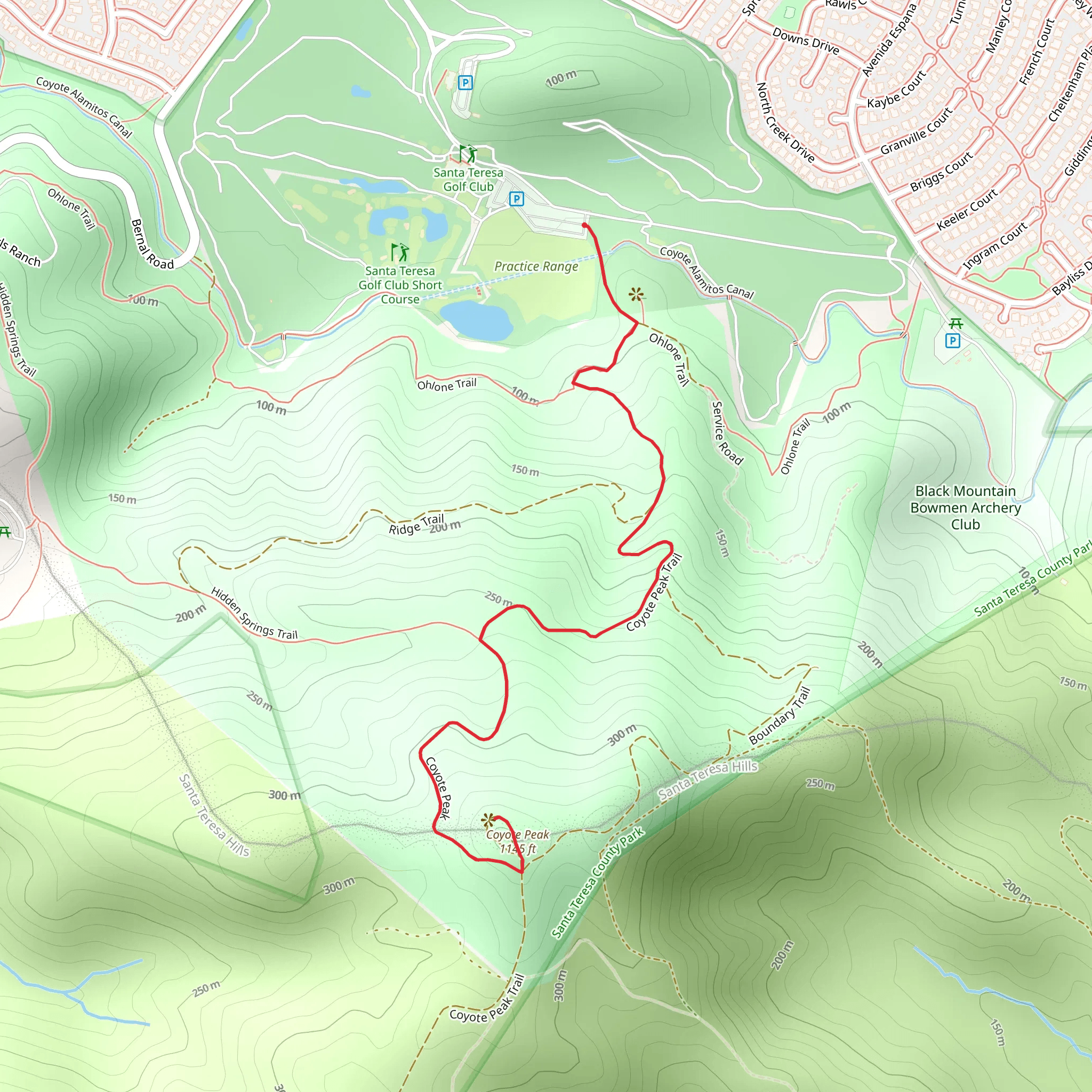 Coyote Peak mobile static map