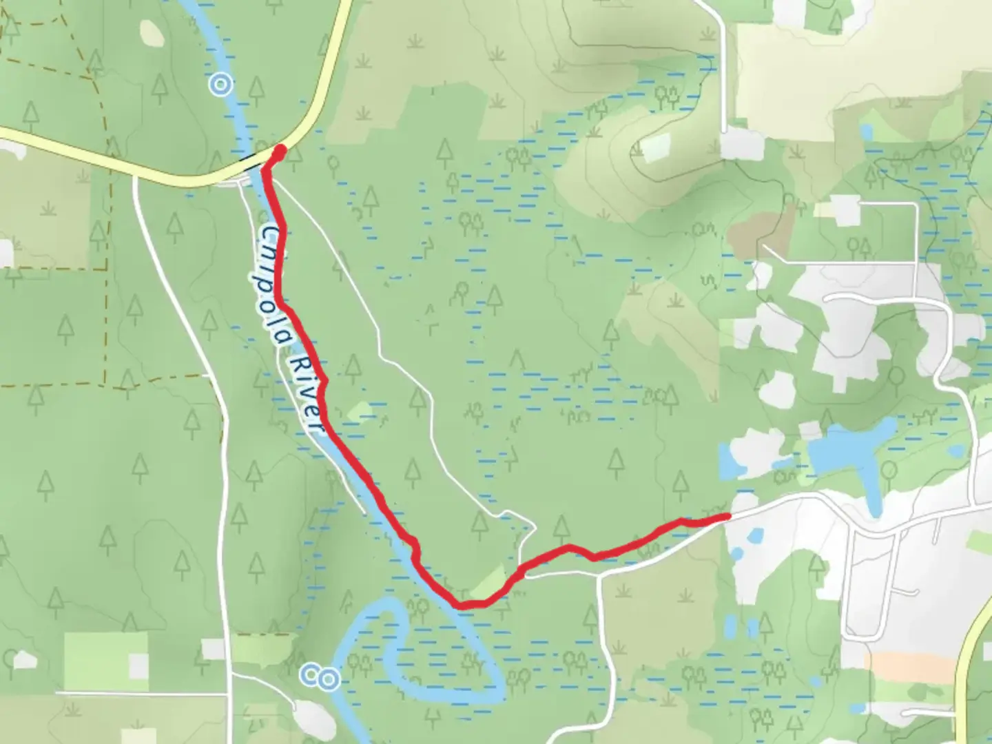 An image depicting the trail Chipola River Walk along via Florida Trail and its surrounding area.