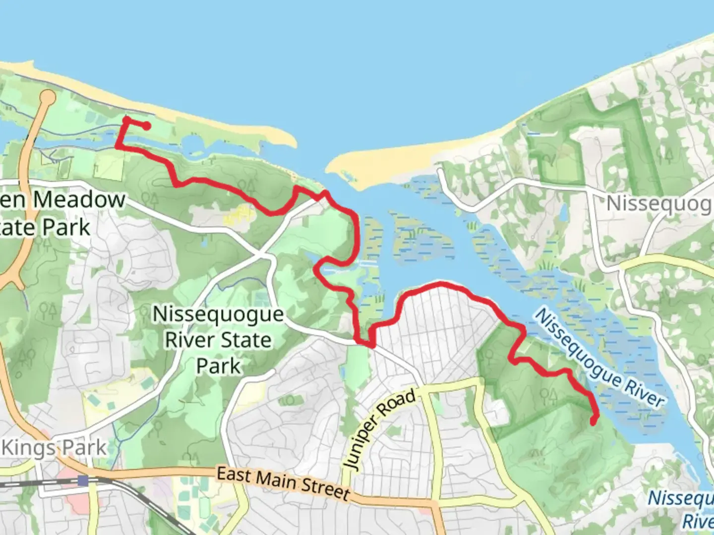 An image depicting the trail Sunken Meadow Creek - Nissequogue River and its surrounding area.